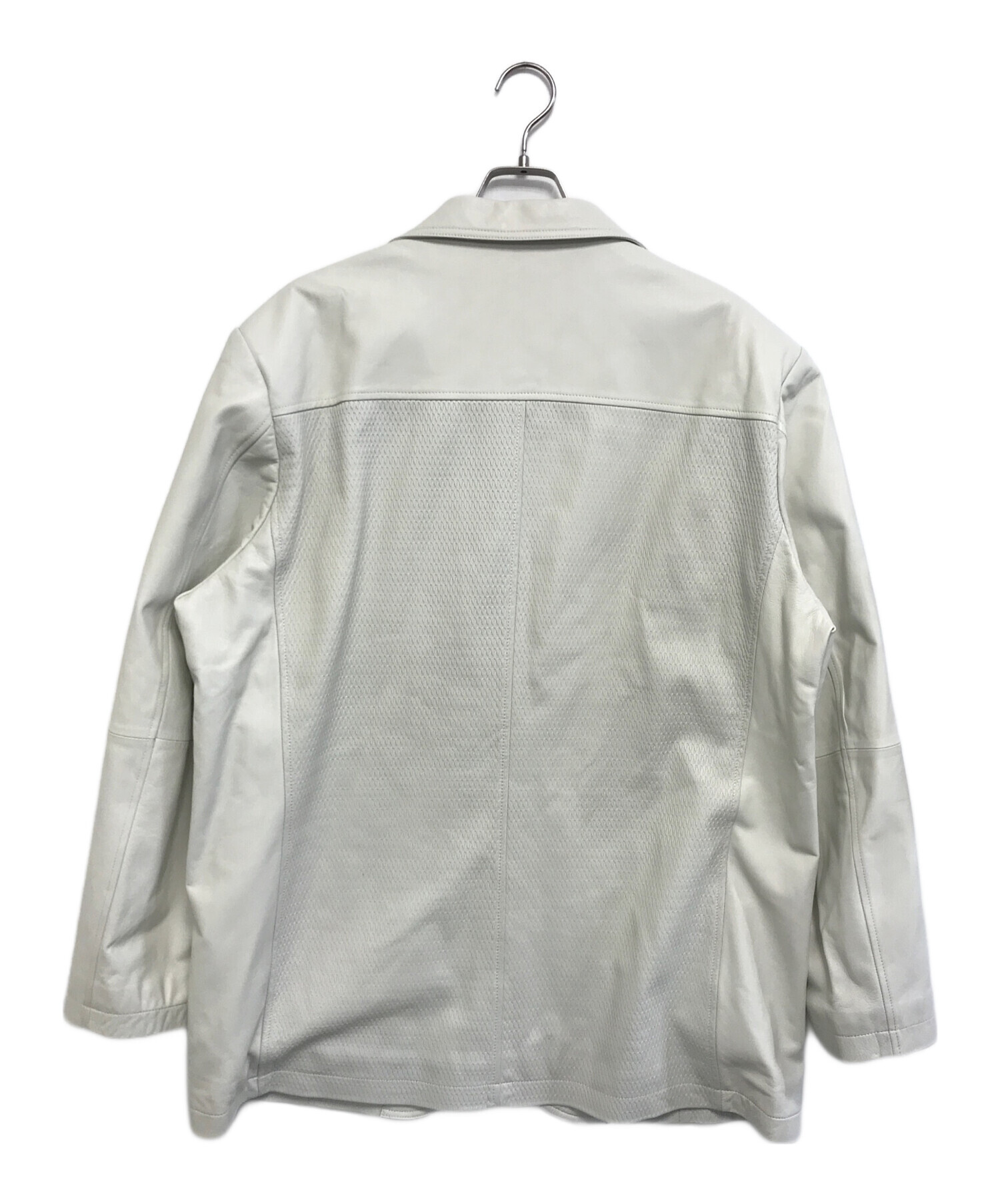 中古・古着通販】Barassi (バラシ) 切替レザージャケット アイボリー