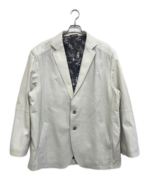 中古・古着通販】Barassi (バラシ) 切替レザージャケット アイボリー