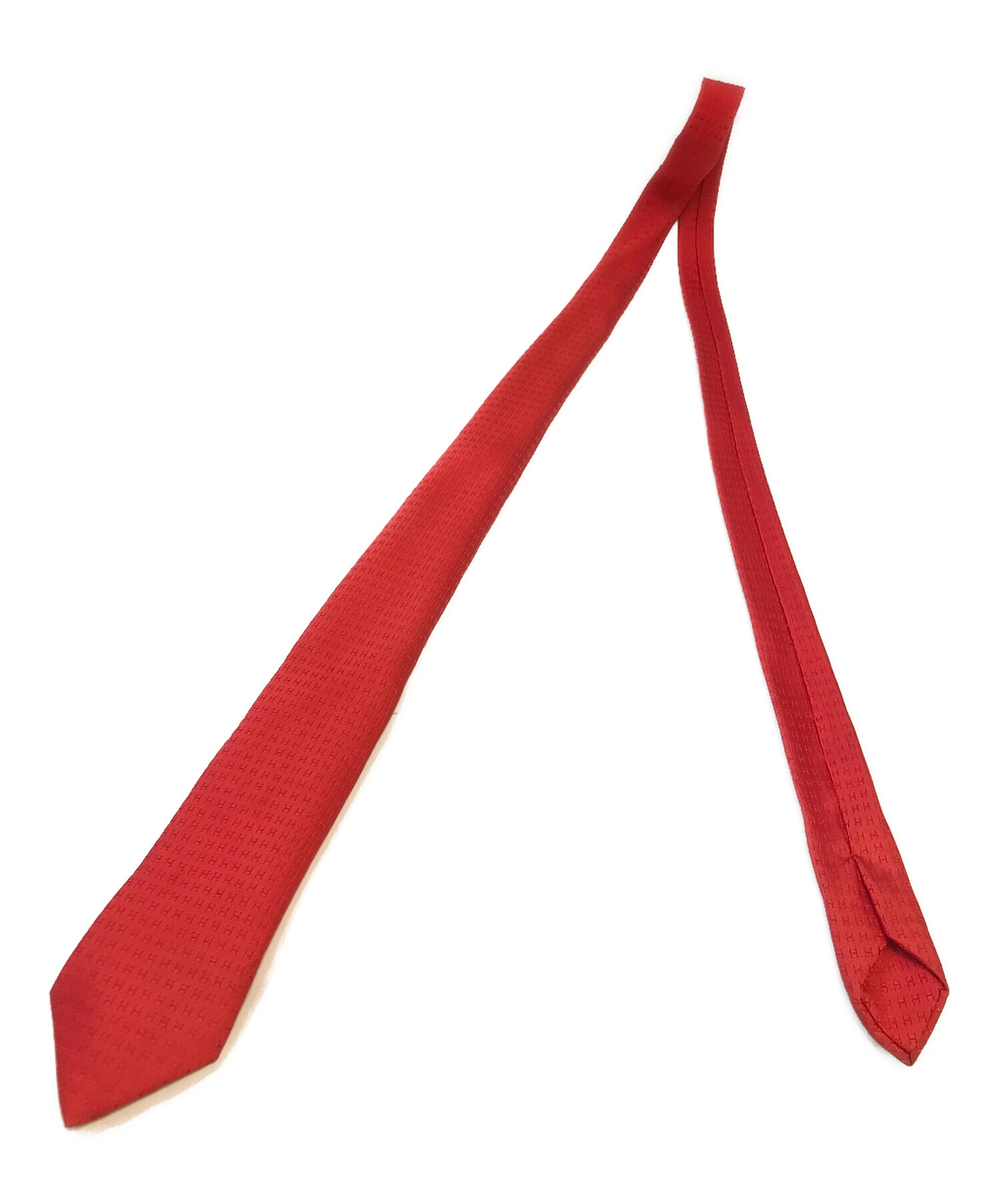 中古・古着通販】HERMES (エルメス) シルクネクタイ レッド サイズ