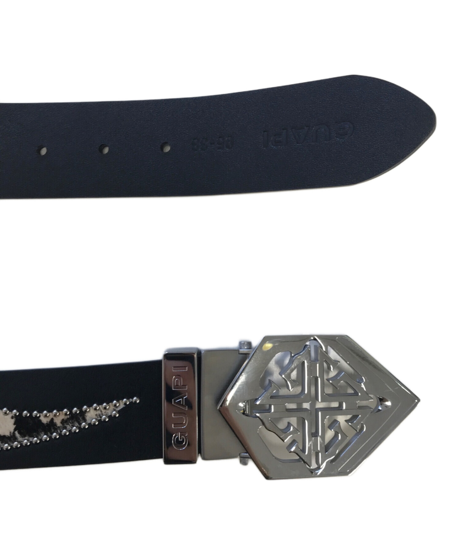 中古・古着通販】GUAPI (グアピ) SILVER EMBLEM BELT ブラック 