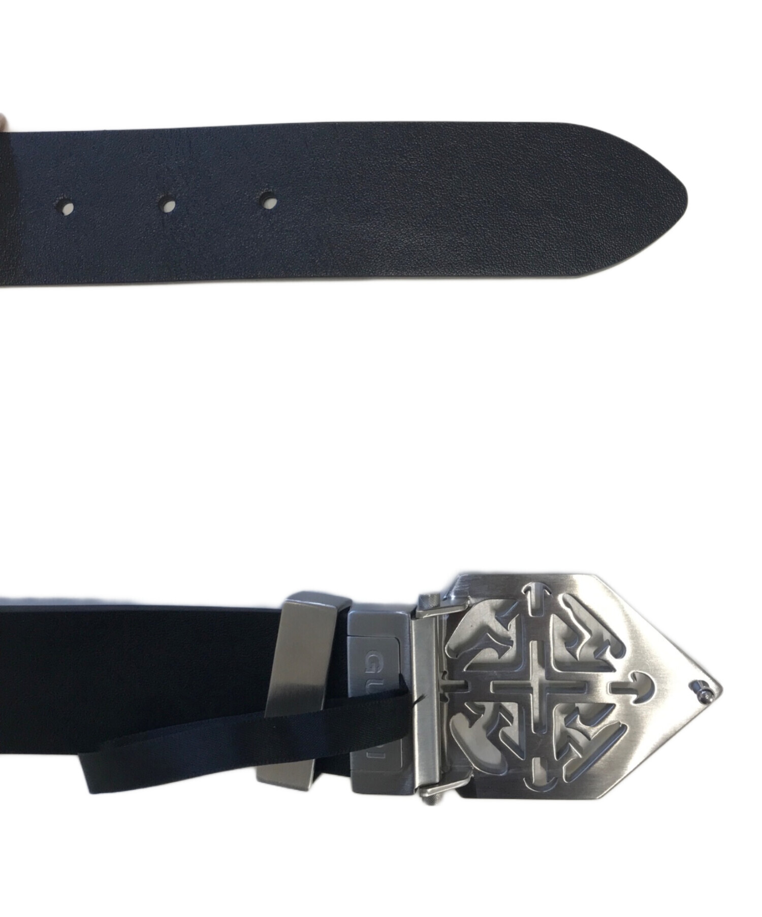 中古・古着通販】GUAPI (グアピ) SILVER EMBLEM BELT ブラック 