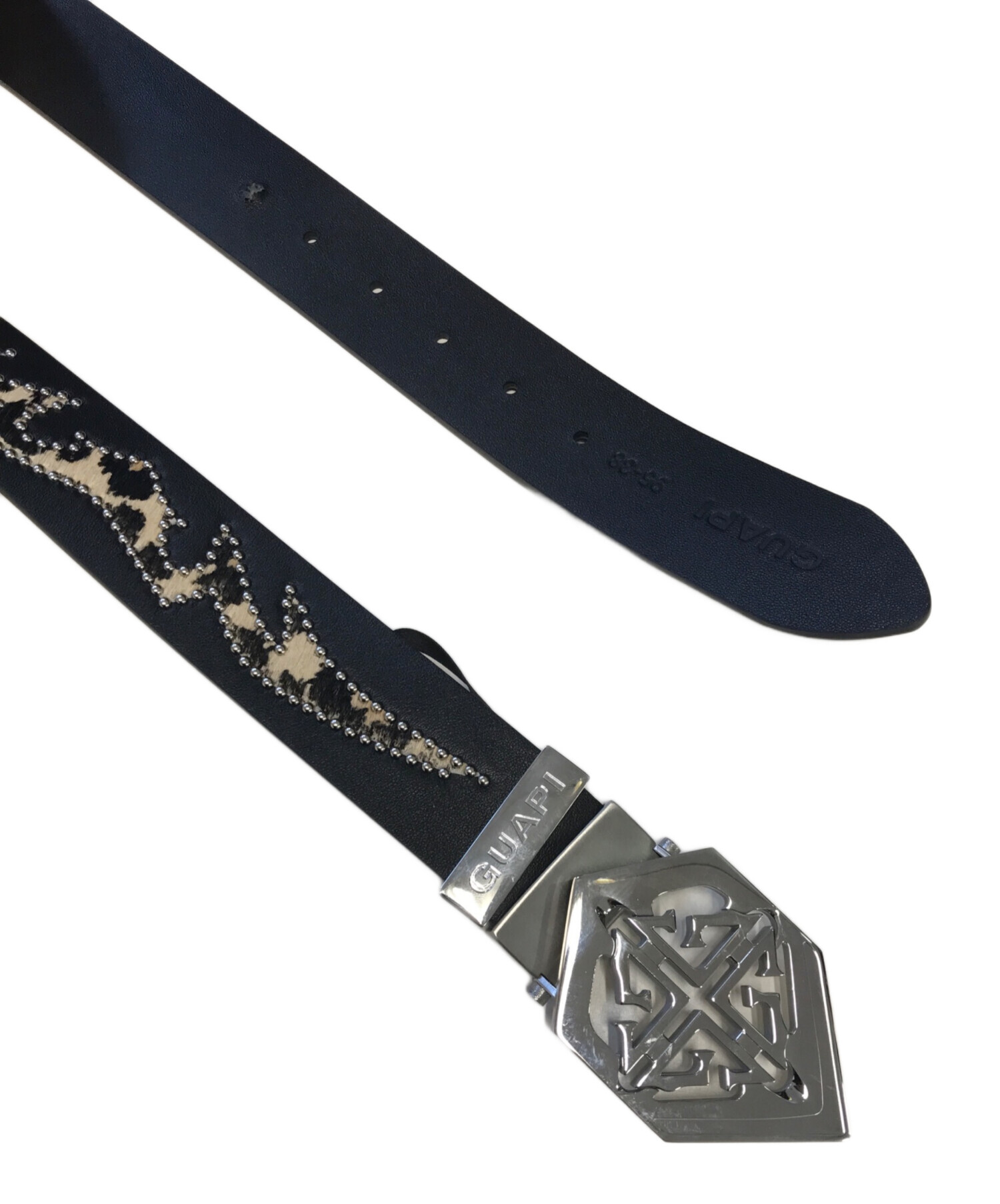 中古・古着通販】GUAPI (グアピ) SILVER EMBLEM BELT ブラック 