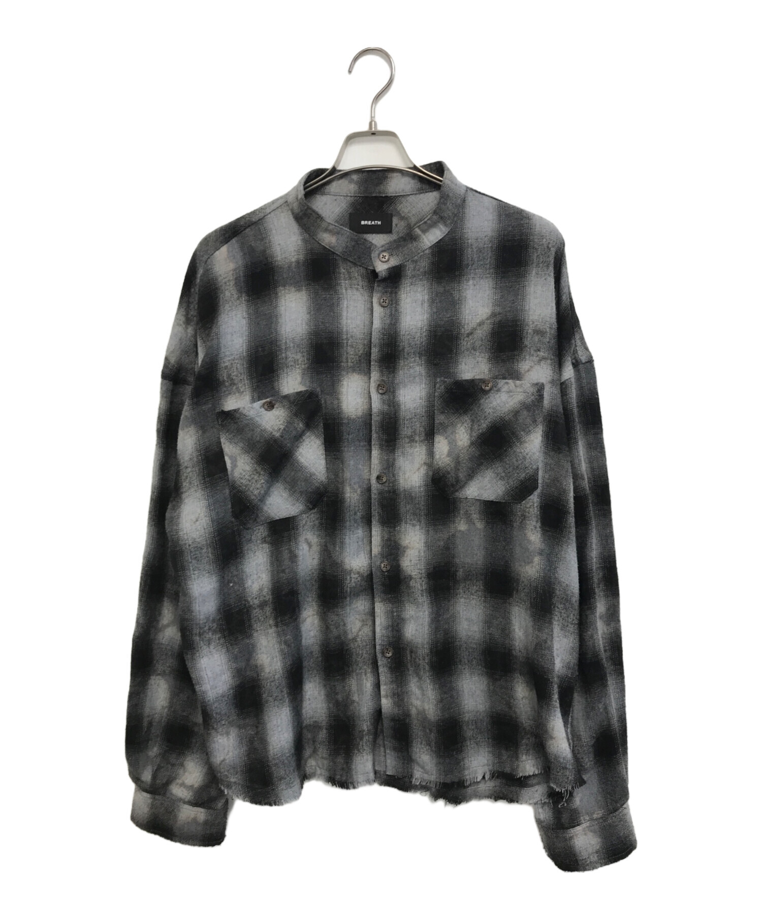 【中古】 Breath（vol．28） 中古・古着通販】BREATH (ブレス) COLLAR LESS SHIRT ブラック×グレー