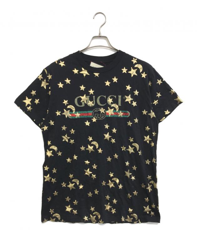 中古・古着通販】GUCCI (グッチ) ロゴプリントTシャツ ブラック サイズ 