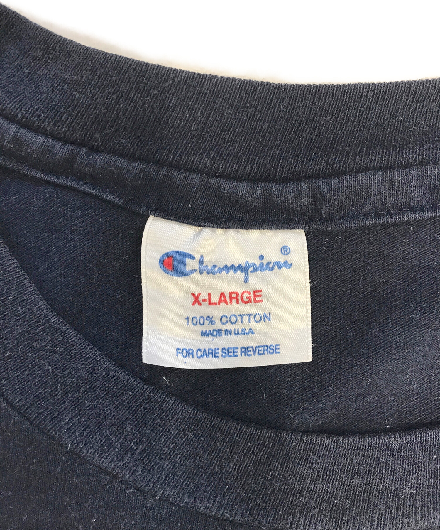 中古・古着通販】Champion (チャンピオン) Tシャツ ネイビー サイズ:X