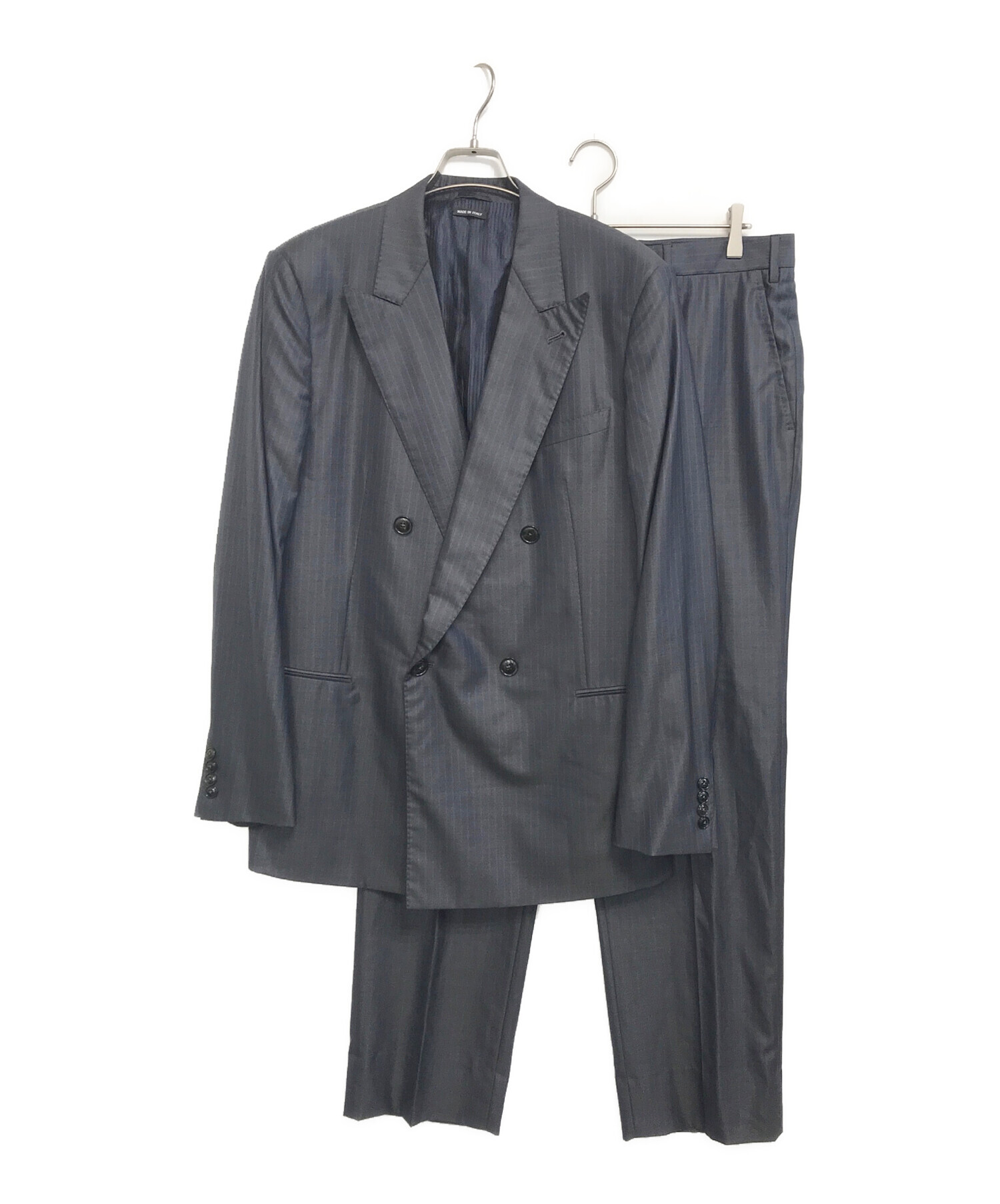 【希少】ジョルジオアルマーニ　スーツセットアップ　シルク混　XL　ストライプ 中古・古着通販】GIORGIO ARMANI (ジョルジョアルマーニ) ストライプ