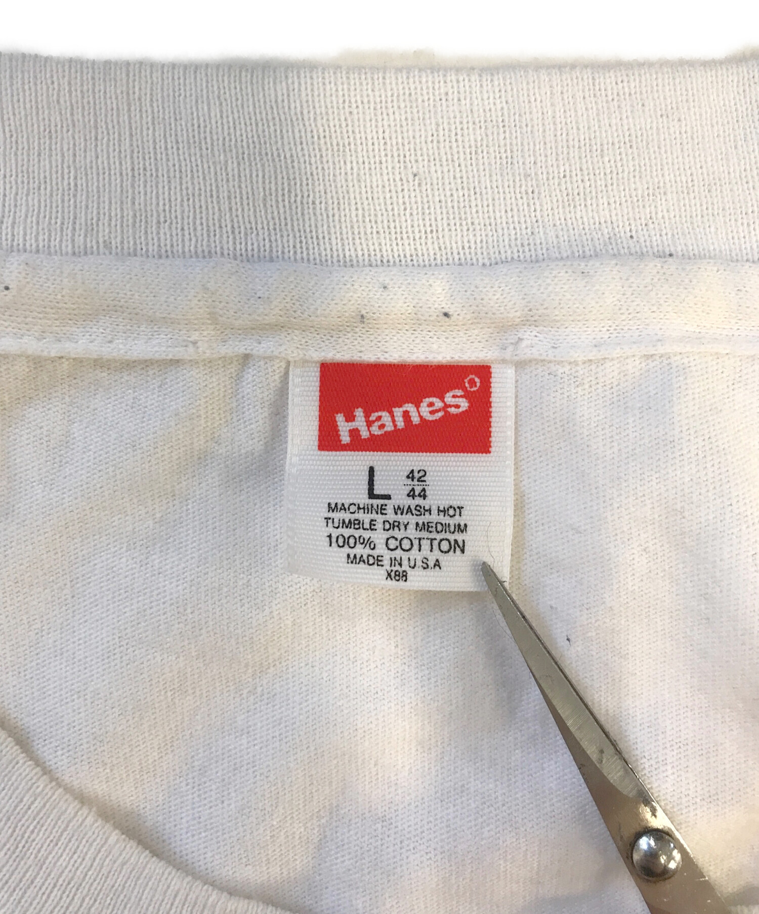中古・古着通販】Hanes (ヘインズ) プリントTシャツ ホワイト サイズ:L 