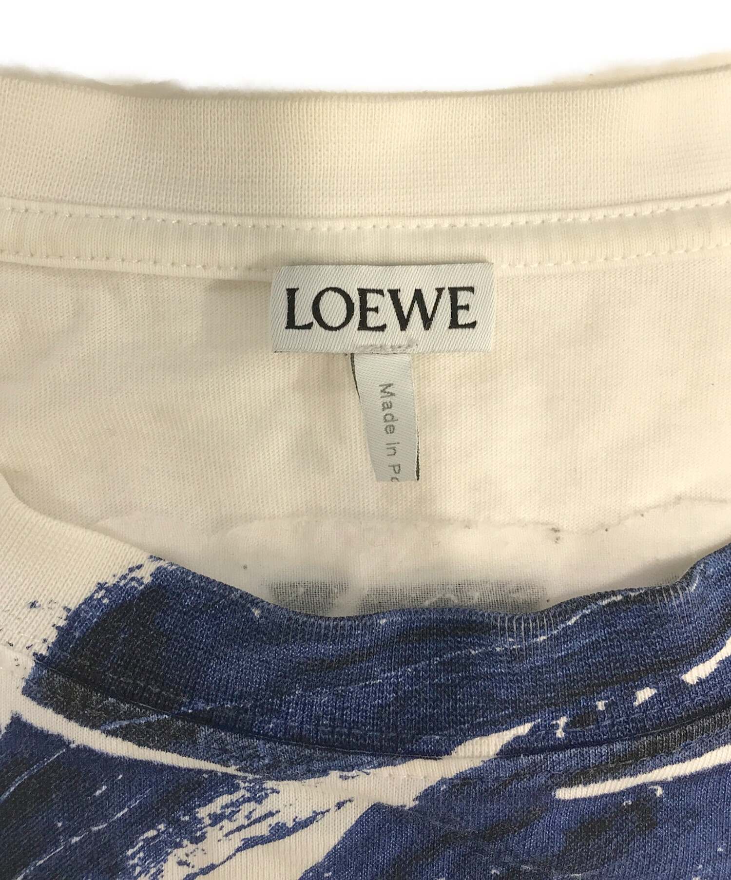 中古・古着通販】LOEWE (ロエベ) プリントTシャツ ホワイト×ネイビー 