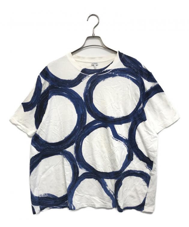 中古・古着通販】LOEWE (ロエベ) プリントTシャツ ホワイト×ネイビー