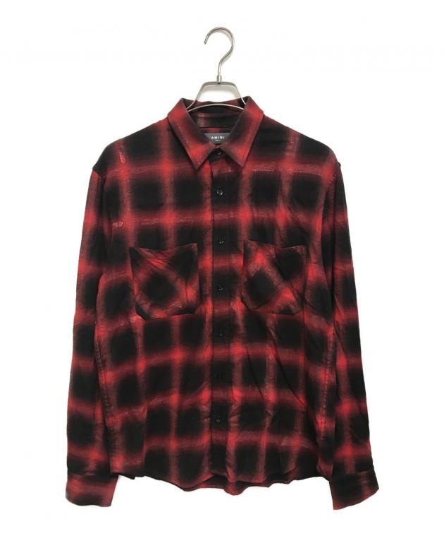 中古・古着通販】AMIRI (アミリ) オンブレチェックラメシャツ レッド