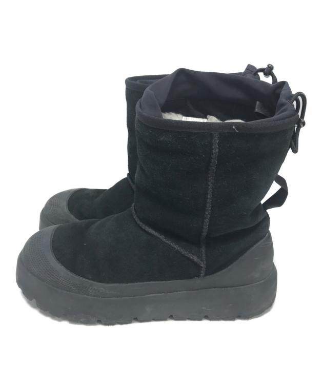 UGG ブラックレザーブーツ ファーライニング　27cm 中古・古着通販】UGG (アグ) ブーツ ブラック サイズ:27｜ブランド