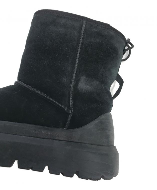 UGG ブラックレザーブーツ ファーライニング　27cm 中古・古着通販】UGG (アグ) ブーツ ブラック サイズ:27｜ブランド