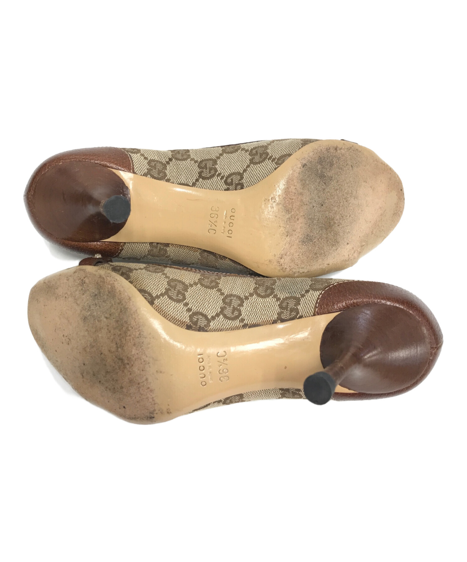 中古・古着通販】GUCCI (グッチ) GG柄ホースビットバンブーパンプス