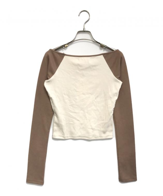 中古・古着通販】ANDMARY (アンドマリー) Alma ribbon tops ベージュ