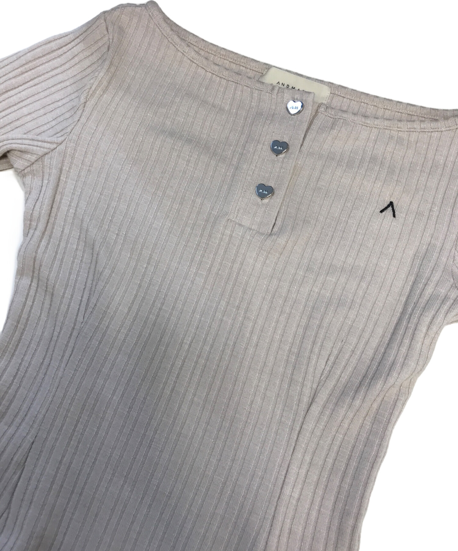 中古・古着通販】ANDMARY (アンドマリー) Dorothy heart tops ベージュ