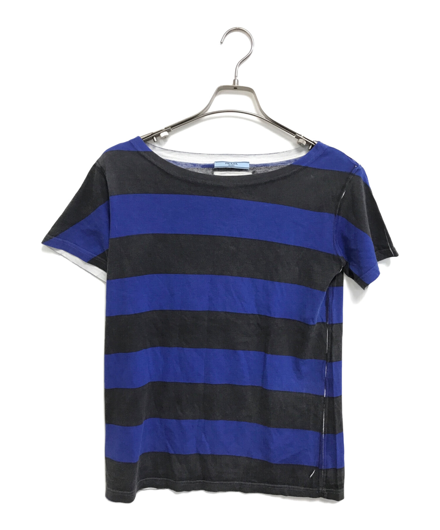 PRADA ボーダーTシャツ 中古・古着通販】PRADA (プラダ) ボーダーTシャツ ブルー サイズ:XS