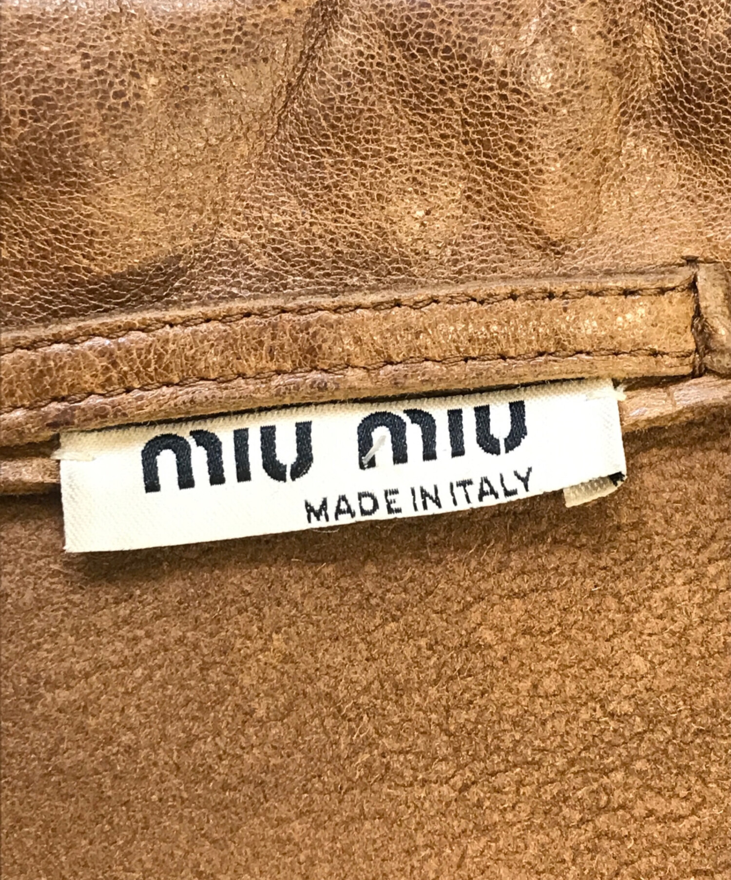中古・古着通販】MIU MIU (ミュウミュウ) レザージャケット ブラウン