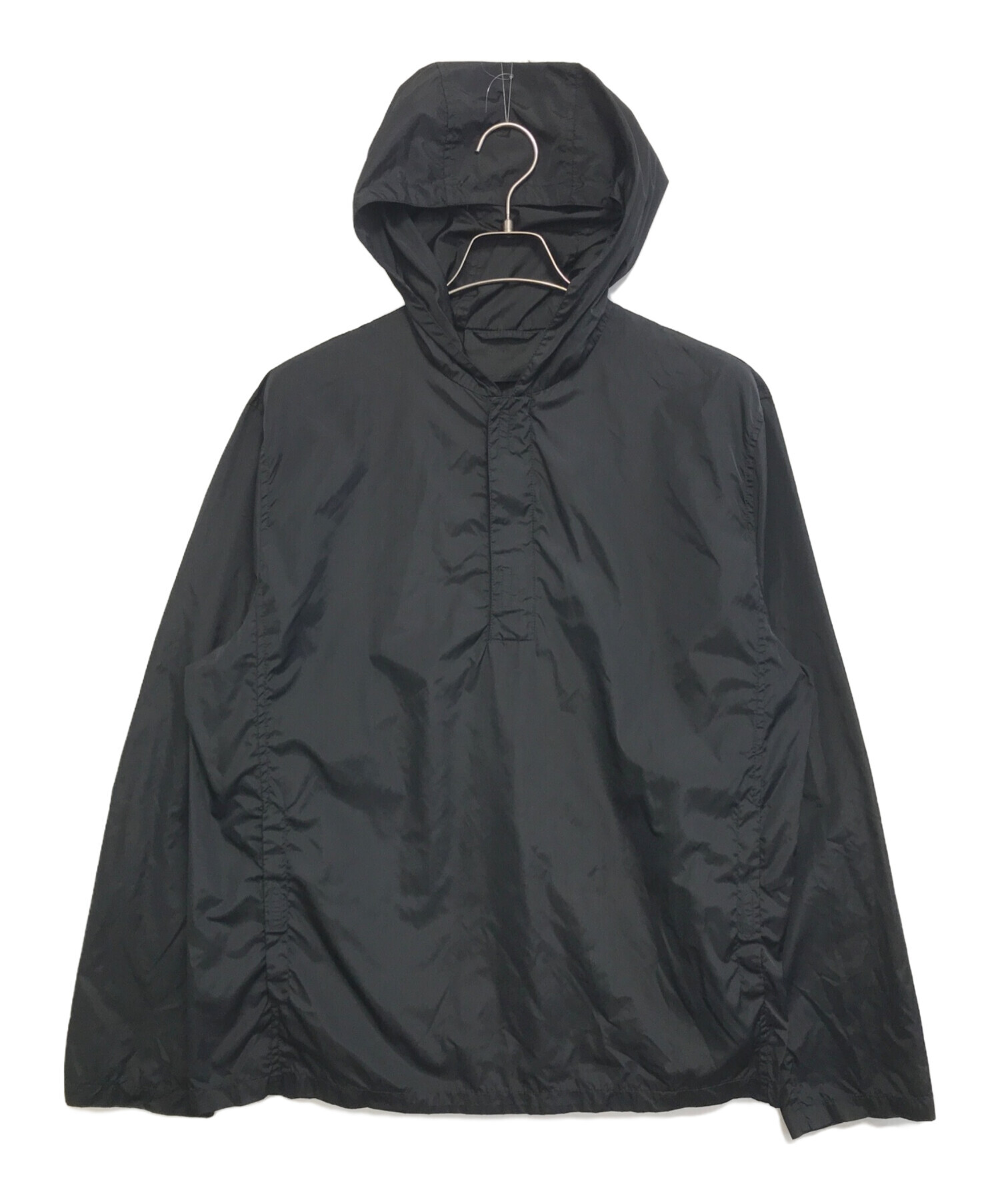 中古・古着通販】PRADA (プラダ) ナイロンアノラックパーカー ブラック