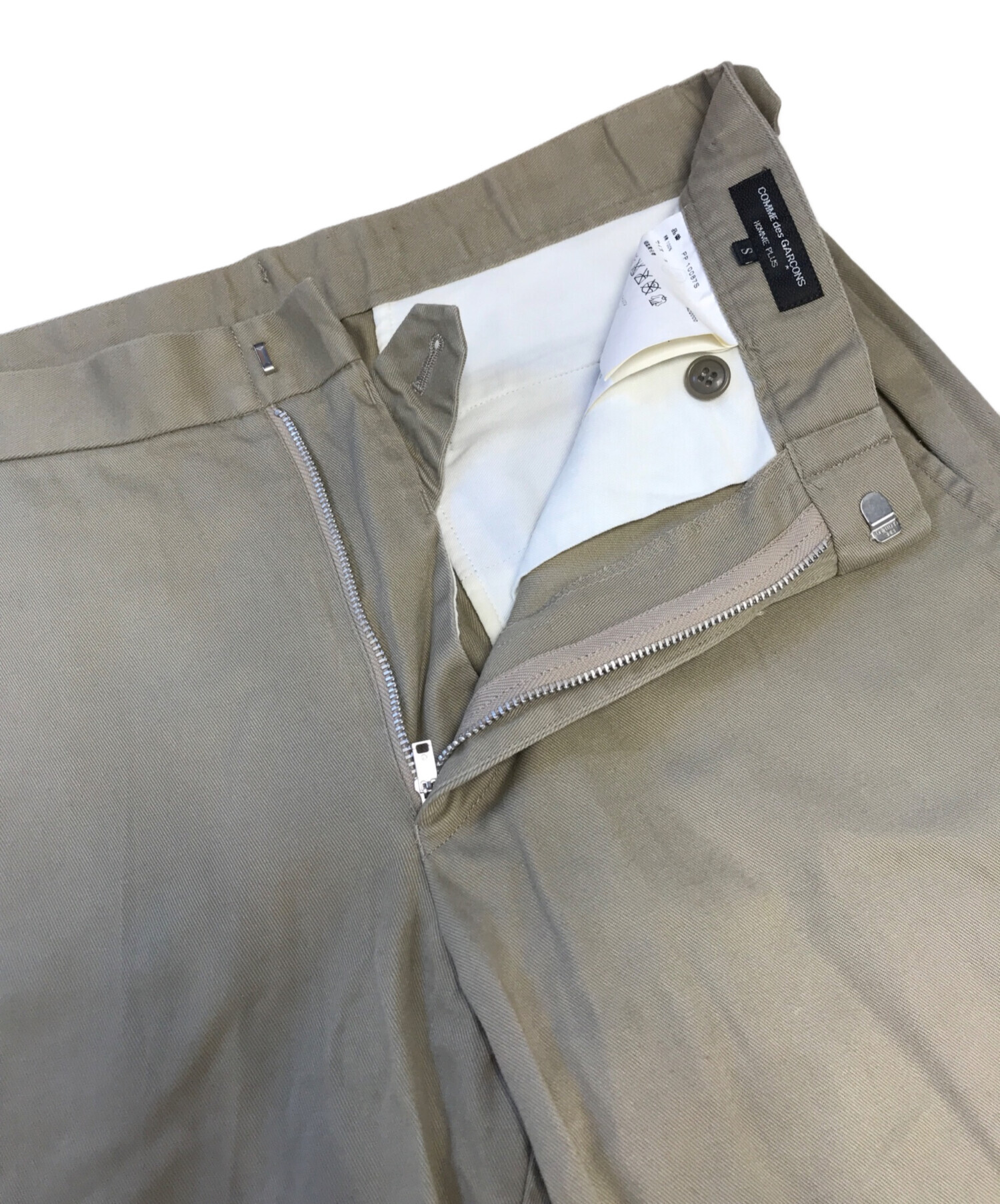 コムデギャルソン　オムプリュス　オリーブグリーン ストライプパンツ 中古・古着通販】COMME des GARCONS HOMME PLUS (コムデギャルソンオム