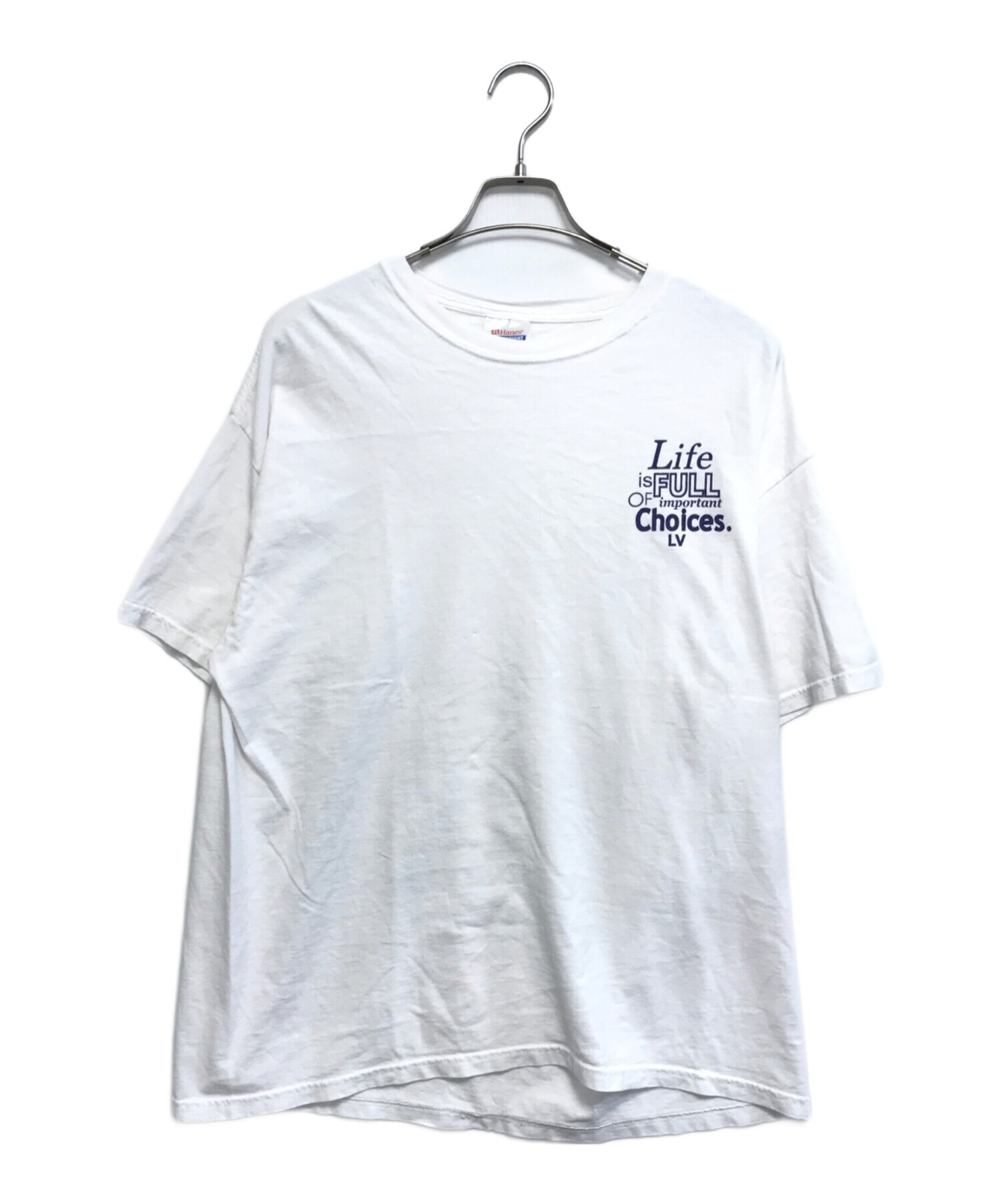 中古・古着通販】Hanes (ヘインズ) プリントTシャツ ホワイト サイズ