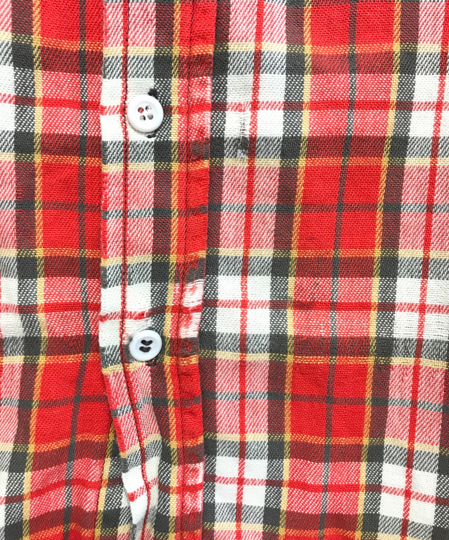 King Louie 70's ヴィンテージ　赤白チェック柄シャツ M 中古・古着通販】KING LOUIE (キングルイ) チェックネルシャツ レッド