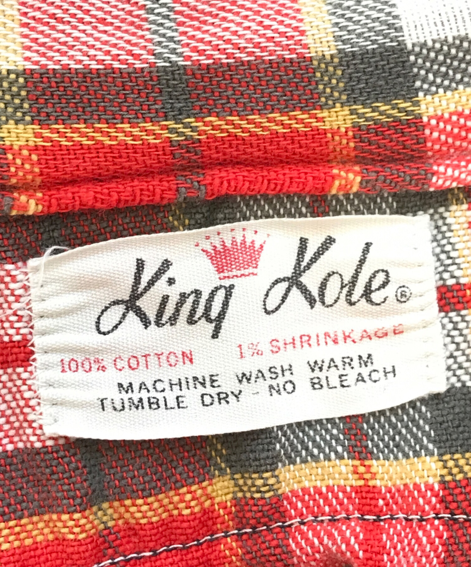 King Louie 70's ヴィンテージ　赤白チェック柄シャツ M 中古・古着通販】KING LOUIE (キングルイ) チェックネルシャツ レッド