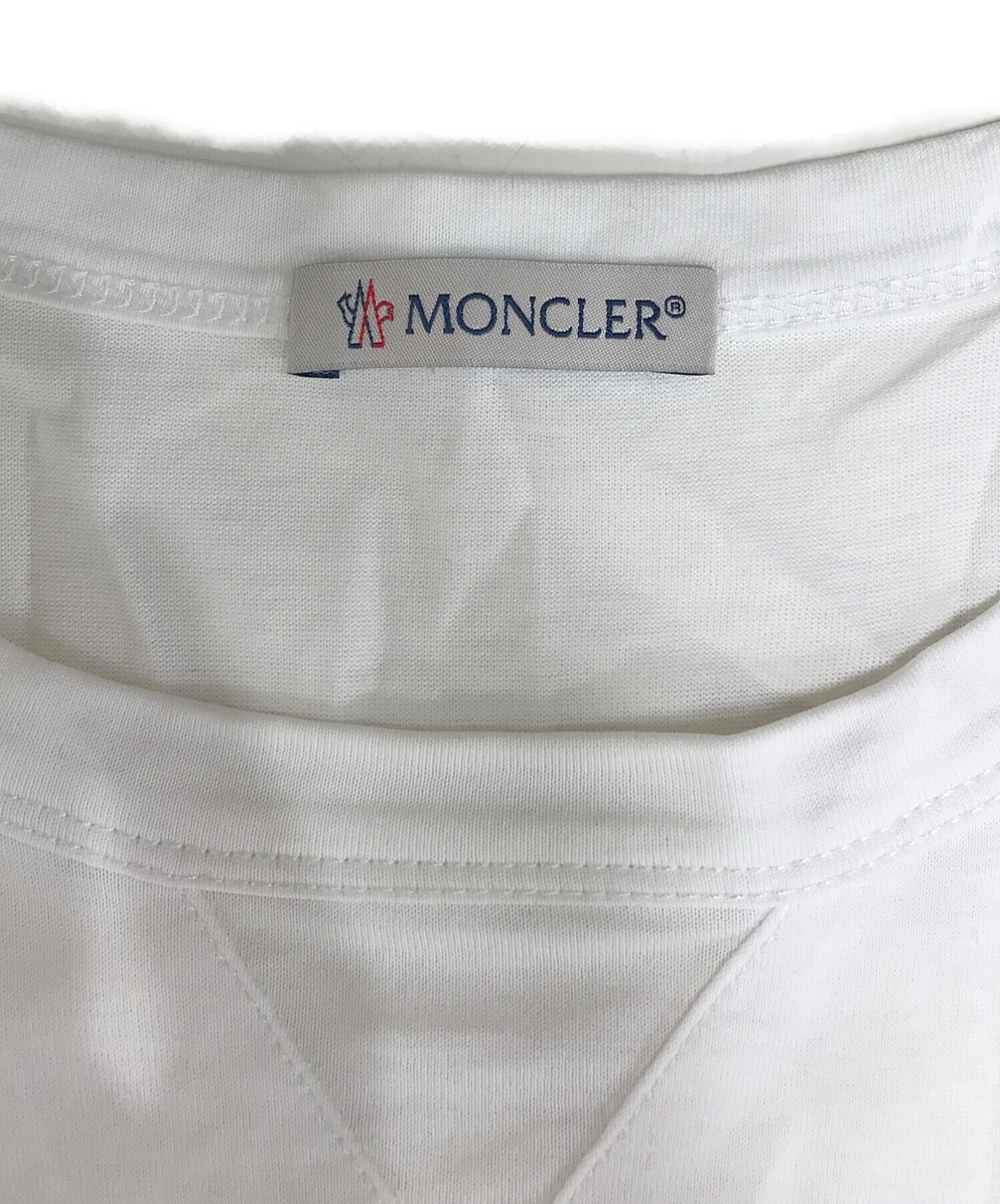 中古・古着通販】MONCLER (モンクレール) Tシャツ ホワイト サイズ:S