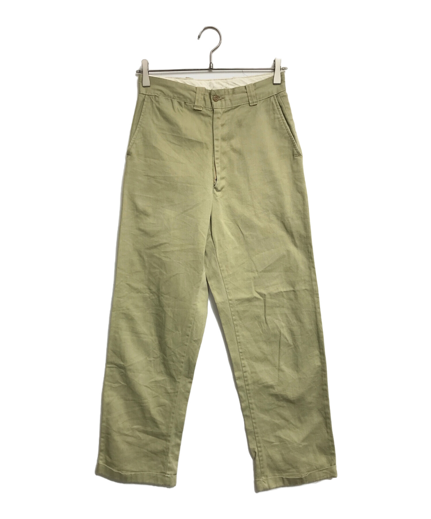 田口 DEZERT /チノ トラウザー パンツ L ベージュ vintage 中古・古着通販】VINTAGE (ヴィンテージ) チノトラウザーパンツ