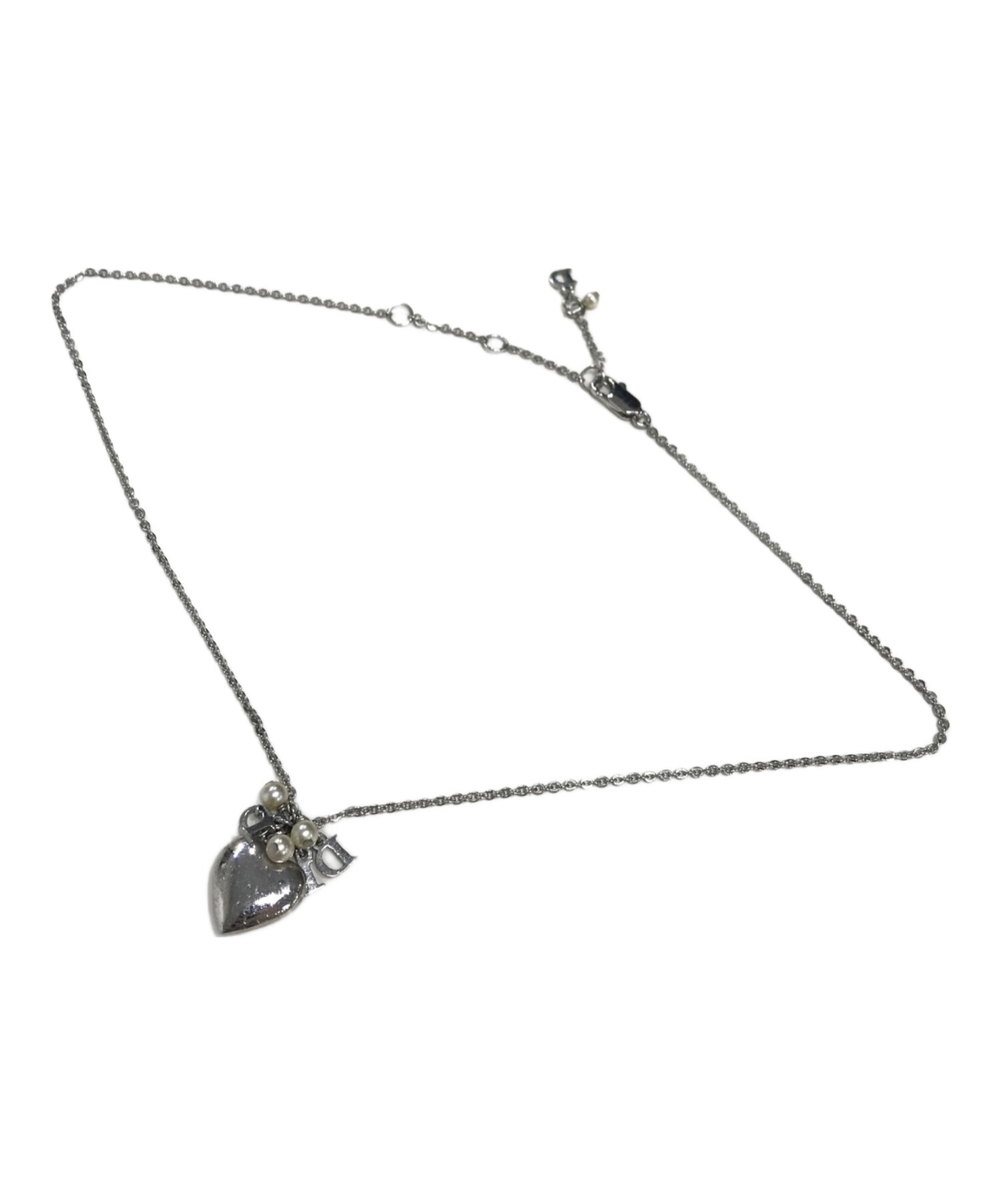 中古・古着通販】Dior (ディオール) ハートロゴネックレス シルバー
