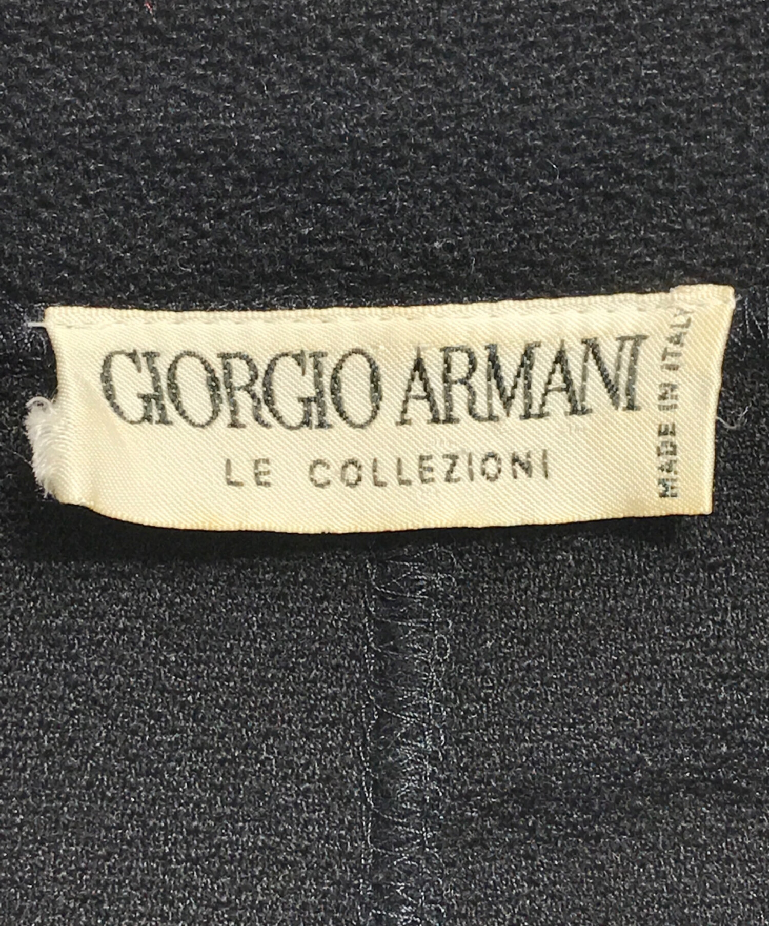 美品　Lサイズ　黒タグ　ジョルジオアルマーニ ノーカラージャケット　ヘリンボーン 中古・古着通販】GIORGIO ARMANI (ジョルジオアルマーニ) ノーカラー