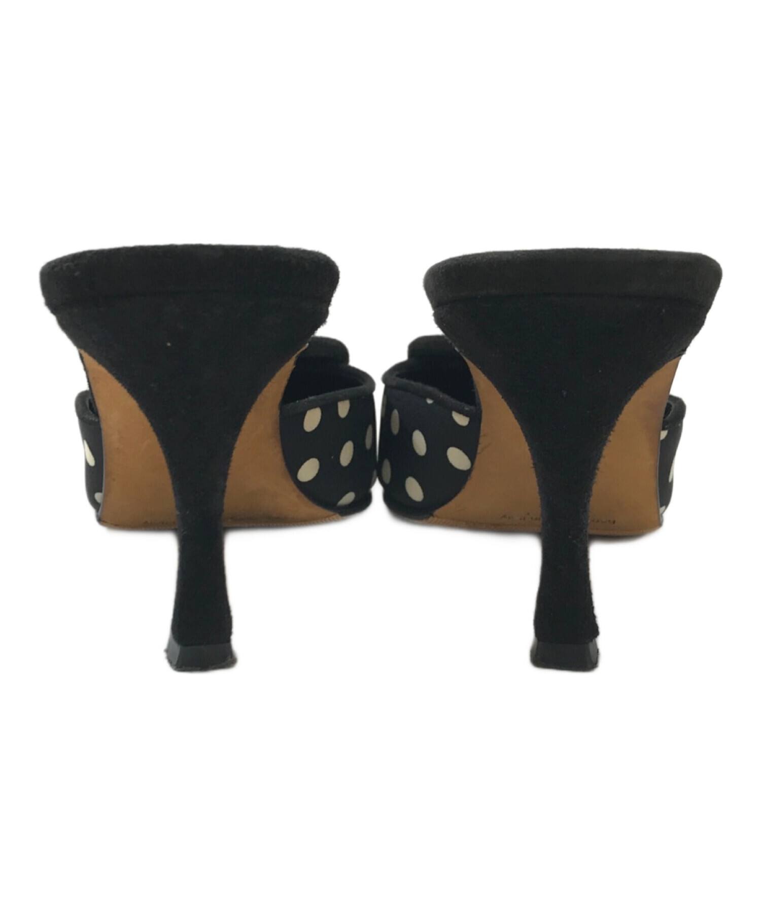 希少】マノロブラニク レオパード ミュール 37 ウッドボタン MANOLO