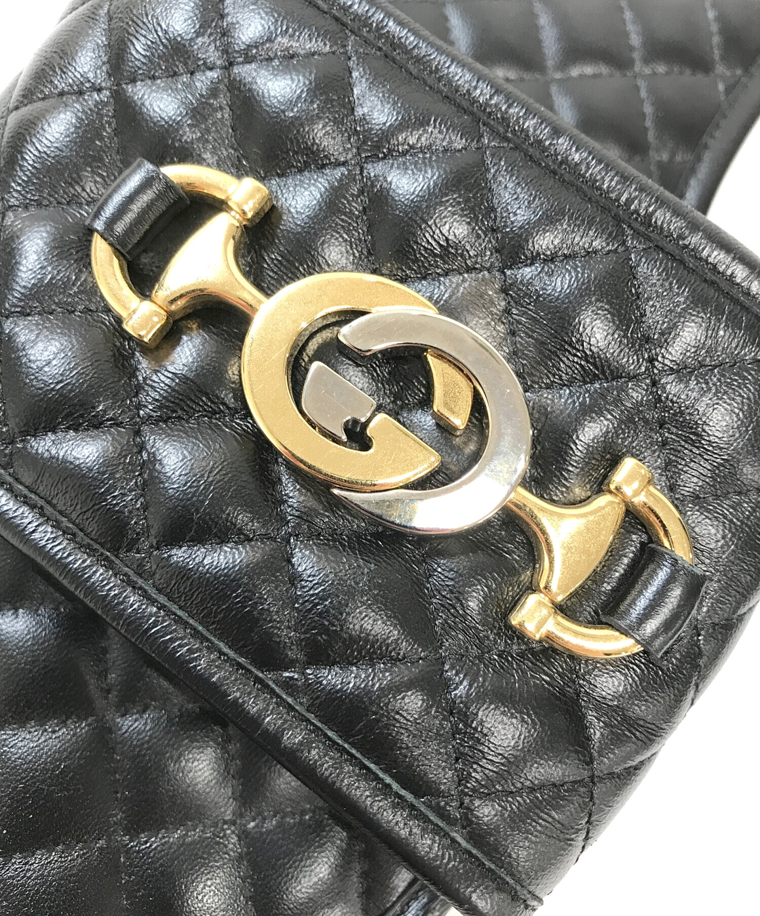 中古・古着通販】GUCCI (グッチ) Horsebit Quilted Leather Slides