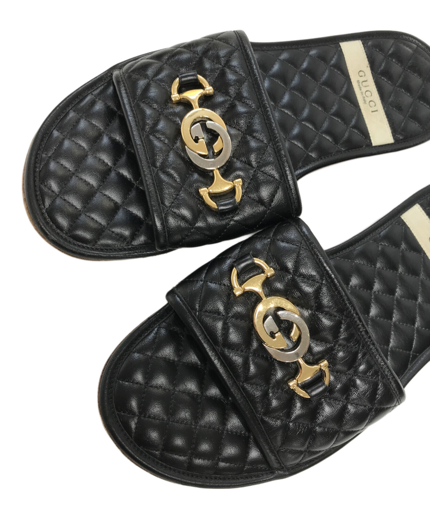 中古・古着通販】GUCCI (グッチ) Horsebit Quilted Leather Slides