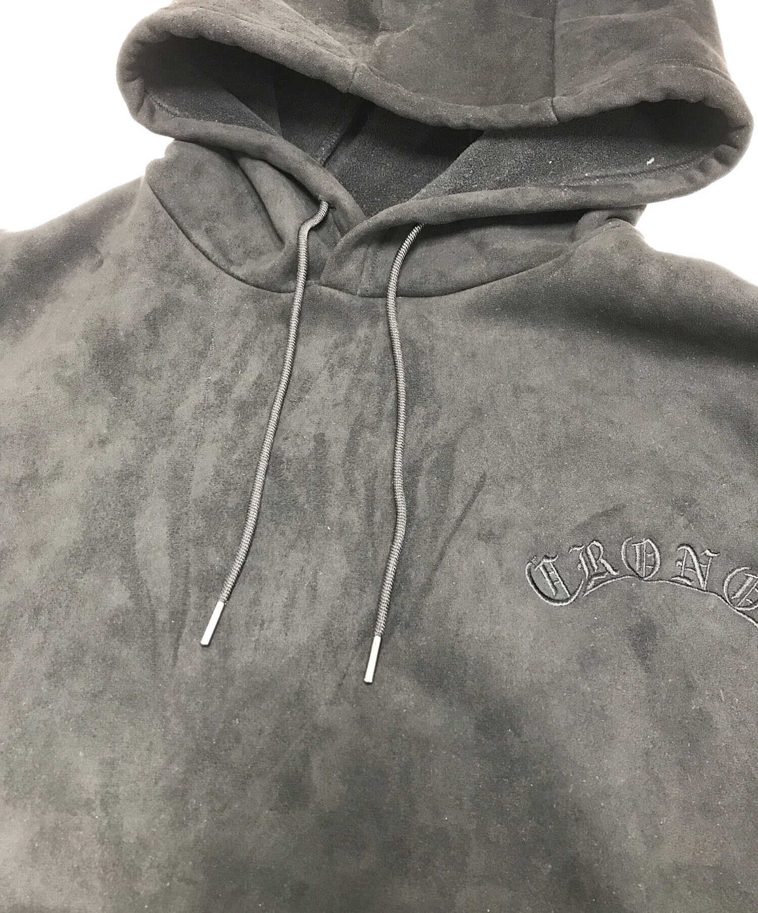 中古・古着通販】CRONOS (クロノス) Arm Embroidery Suede Hoodie