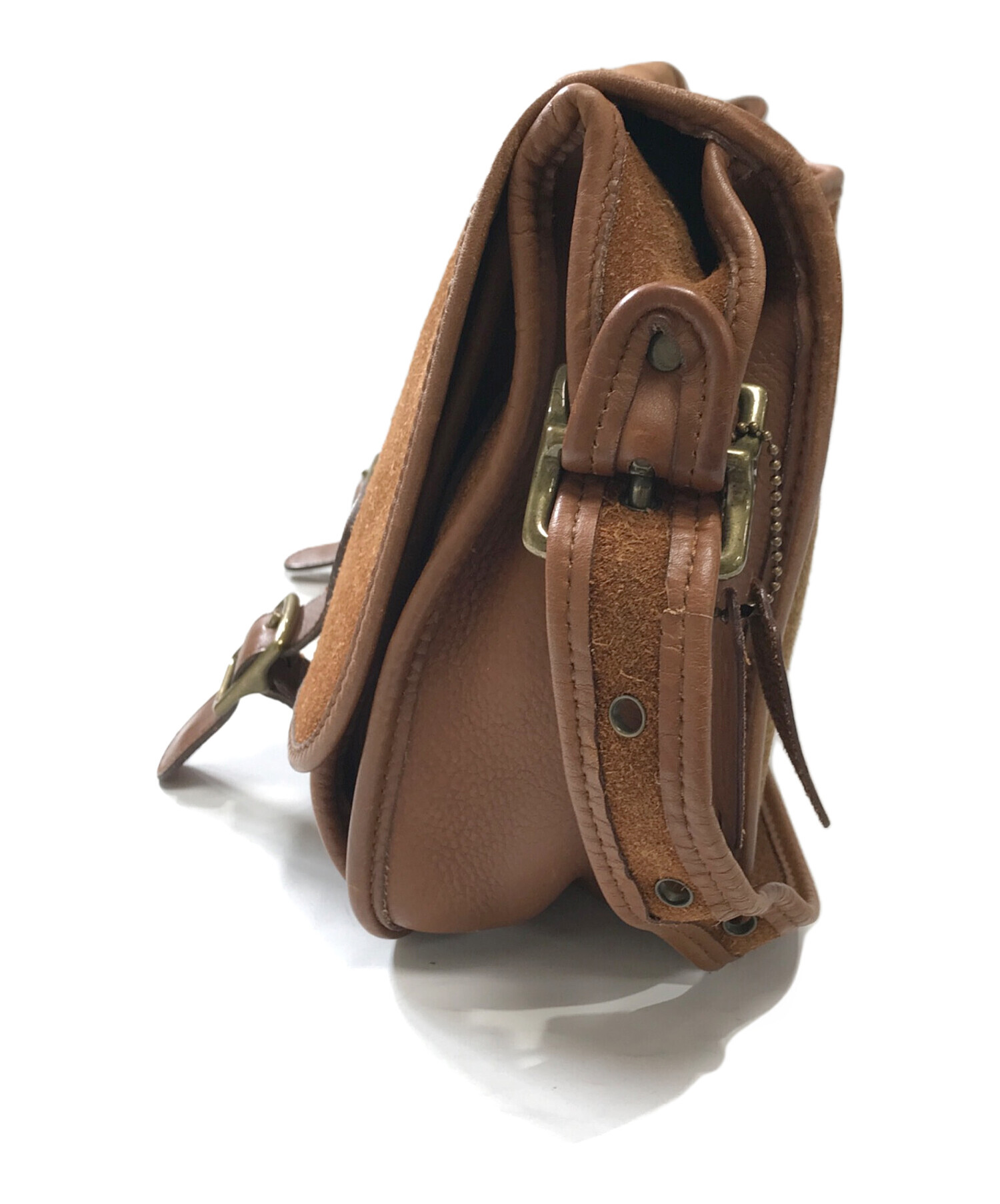 中古・古着通販】COACH (コーチ) スウェードショルダーバッグ ブラウン
