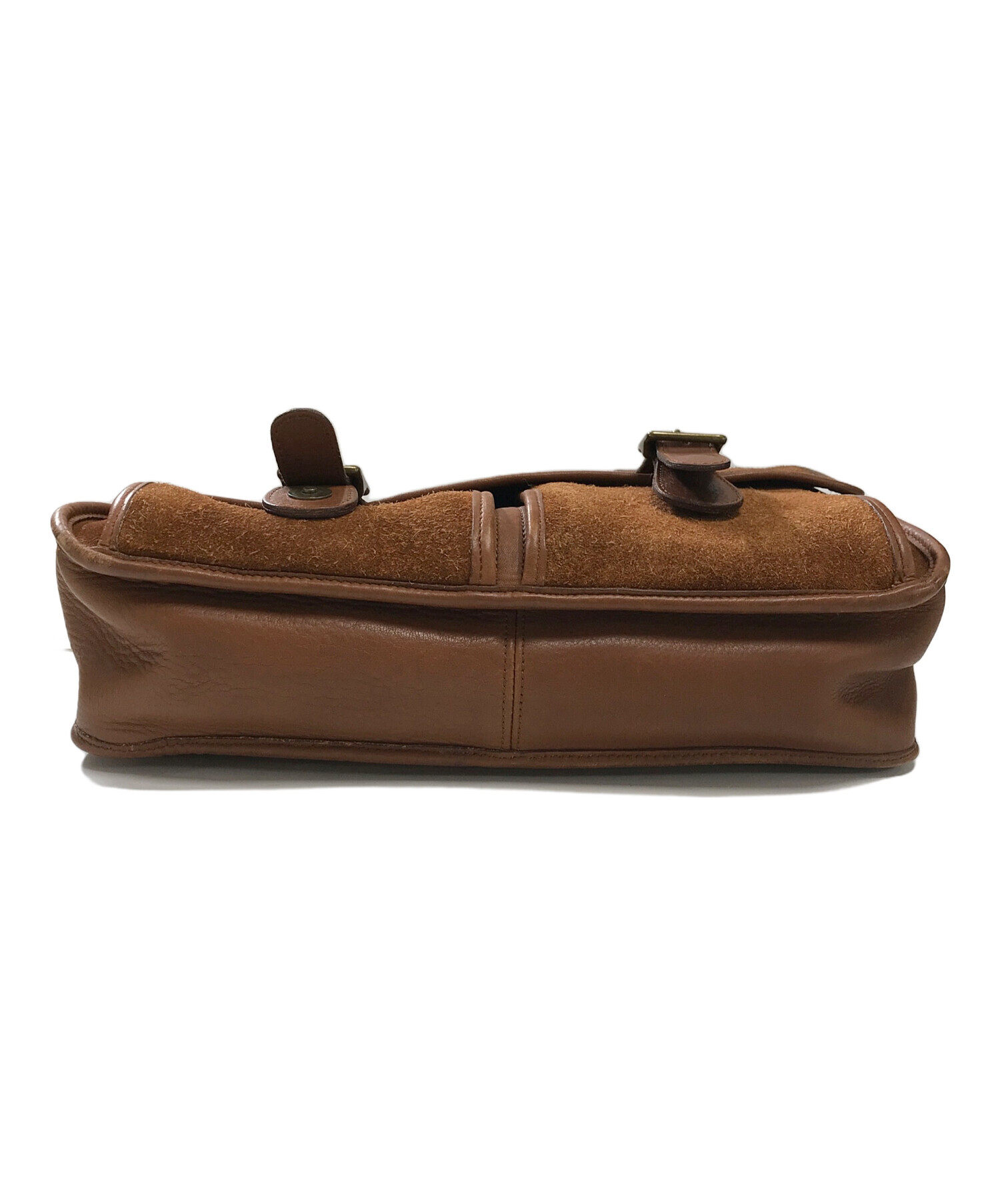 COACH ショルダーバッグ スエード調 ブラウン 中古・古着通販】COACH (コーチ) スウェードショルダーバッグ ブラウン