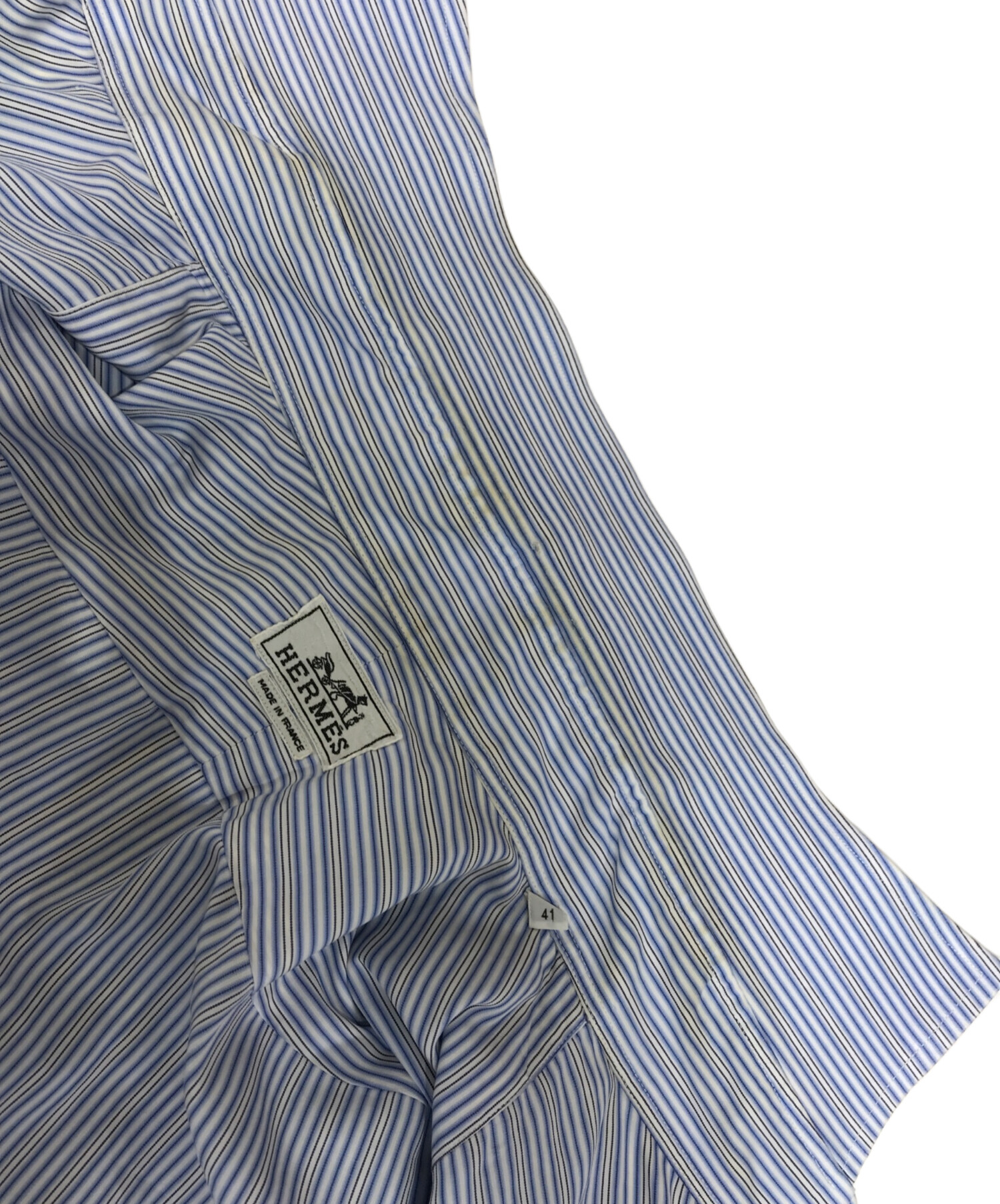 中古・古着通販】HERMES (エルメス) ストライプシャツ スカイブルー