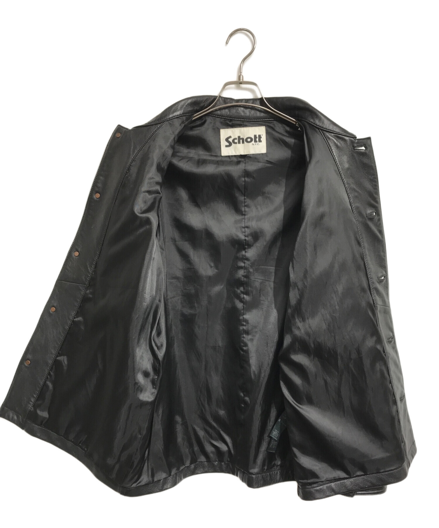 中古・古着通販】Schott (ショット) レザーカバーオール ブラック