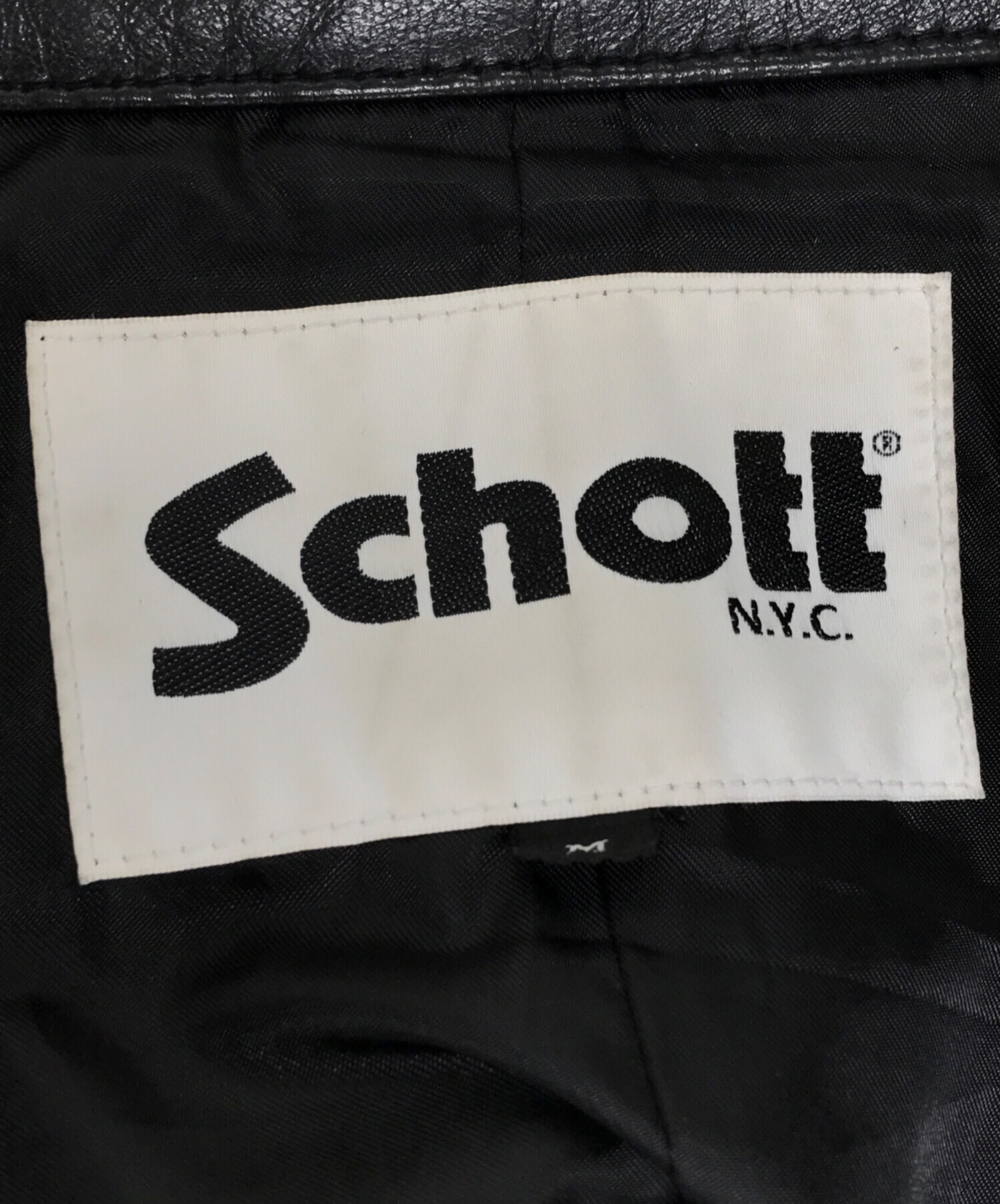 中古・古着通販】Schott (ショット) レザーカバーオール ブラック