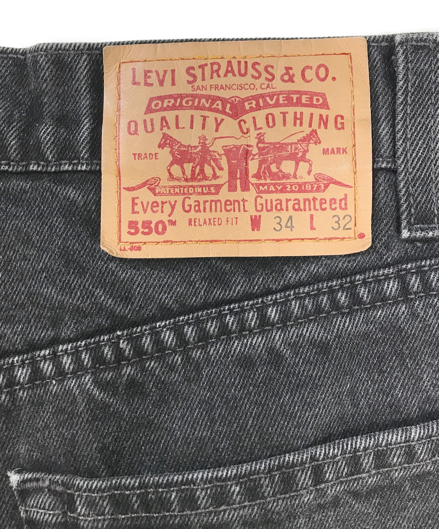 中古・古着通販】LEVI'S (リーバイス) 550後染めデニムパンツ ブラック