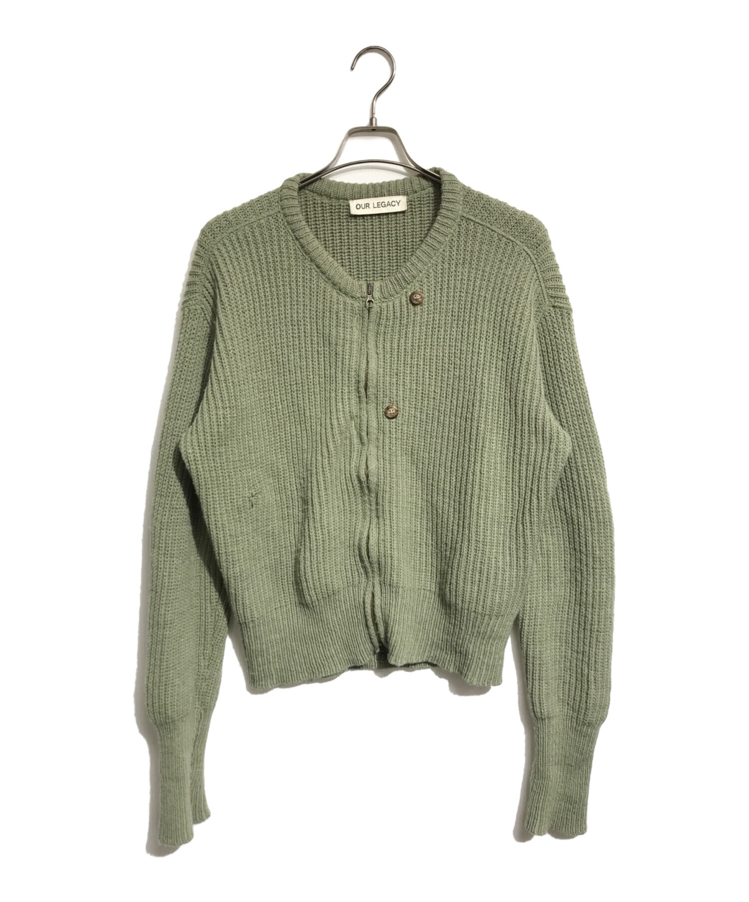 OUR LEGACY アワーレガシー ドライバーズニット 24SS カーディガン 中古・古着通販】OUR LEGACY (アワーレガシー) Zip Wrap Cardigan 黄緑