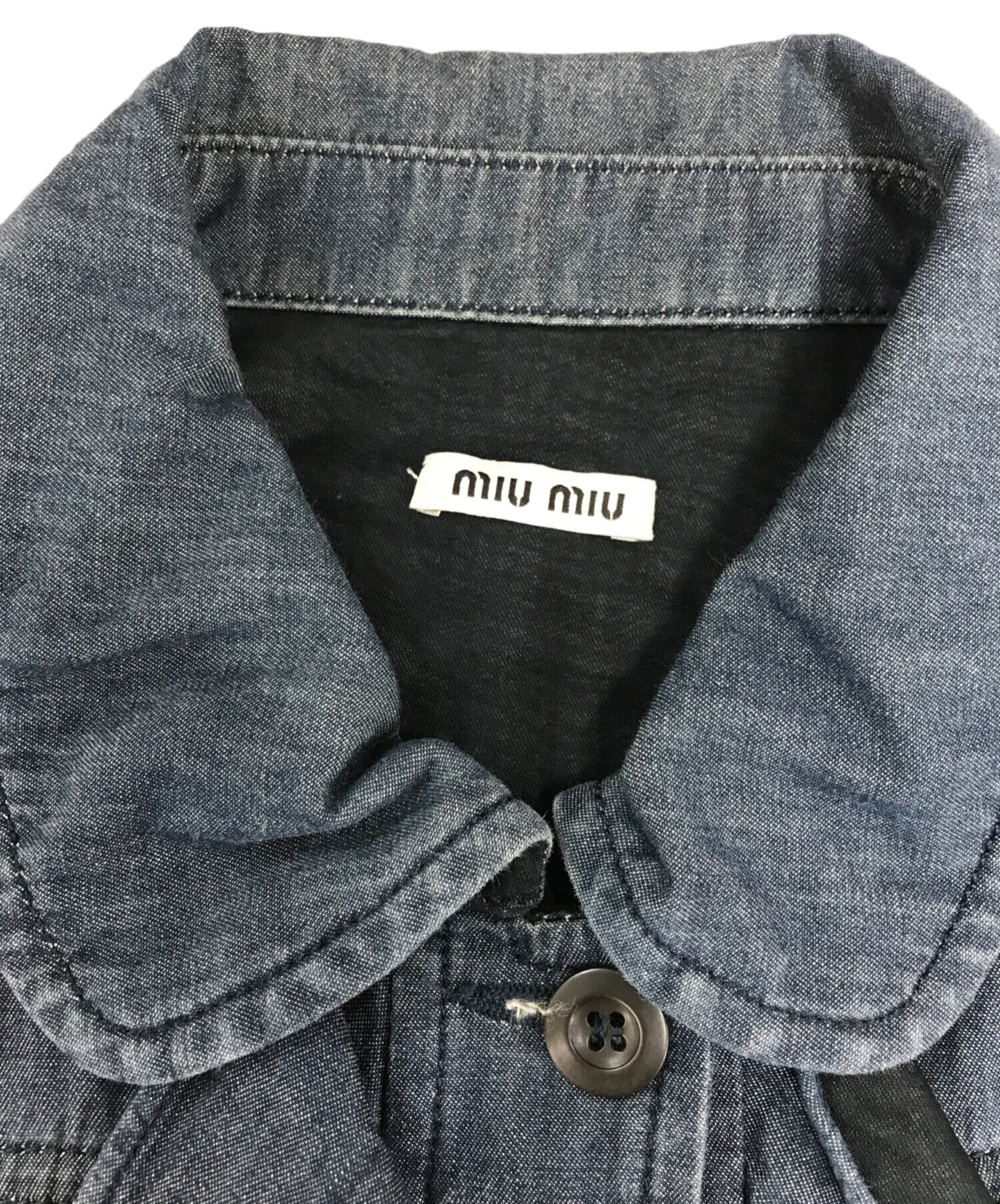中古・古着通販】MIU MIU (ミュウミュウ) ロゴフリルデニムワンピース