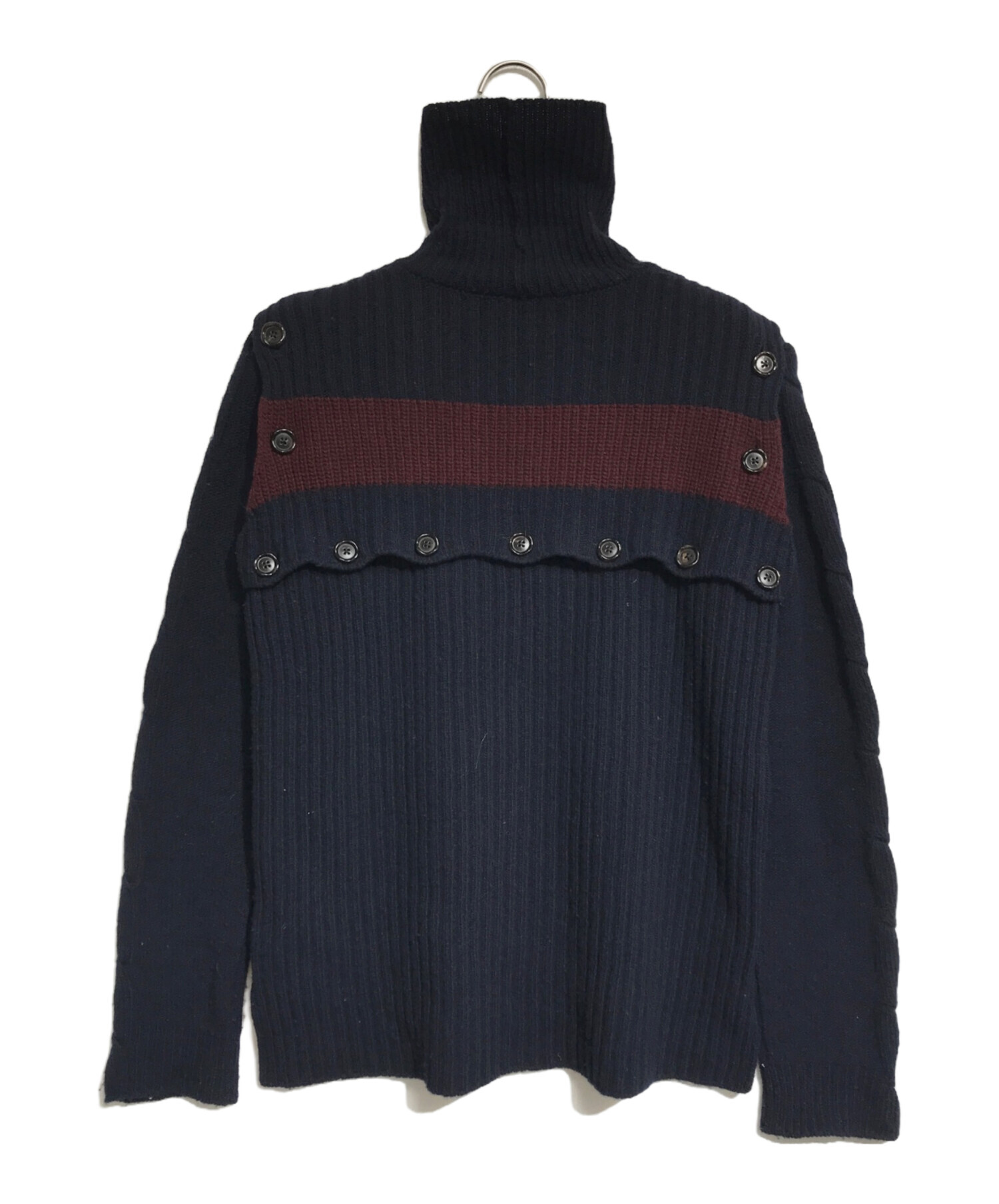 マルニ　ネイビー タートルネック ポンチョ 中古・古着通販】MARNI (マルニ) タートルネックニット ネイビー