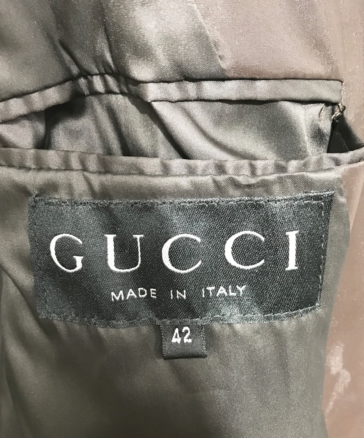 中古・古着通販】GUCCI (グッチ) 比翼ダブルブレストコート ブラウン