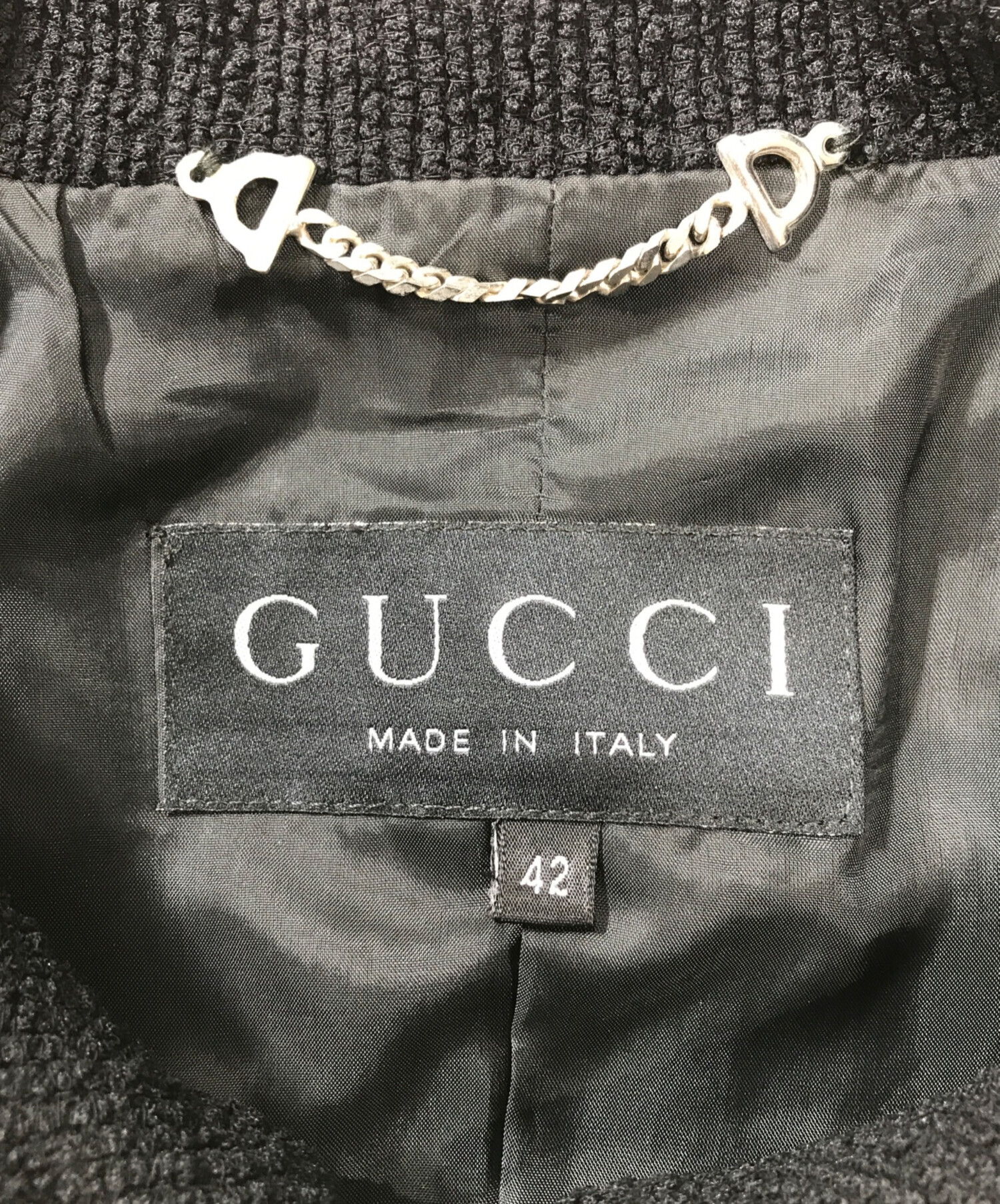 中古・古着通販】GUCCI (グッチ) ツイードジャケット ブラック サイズ