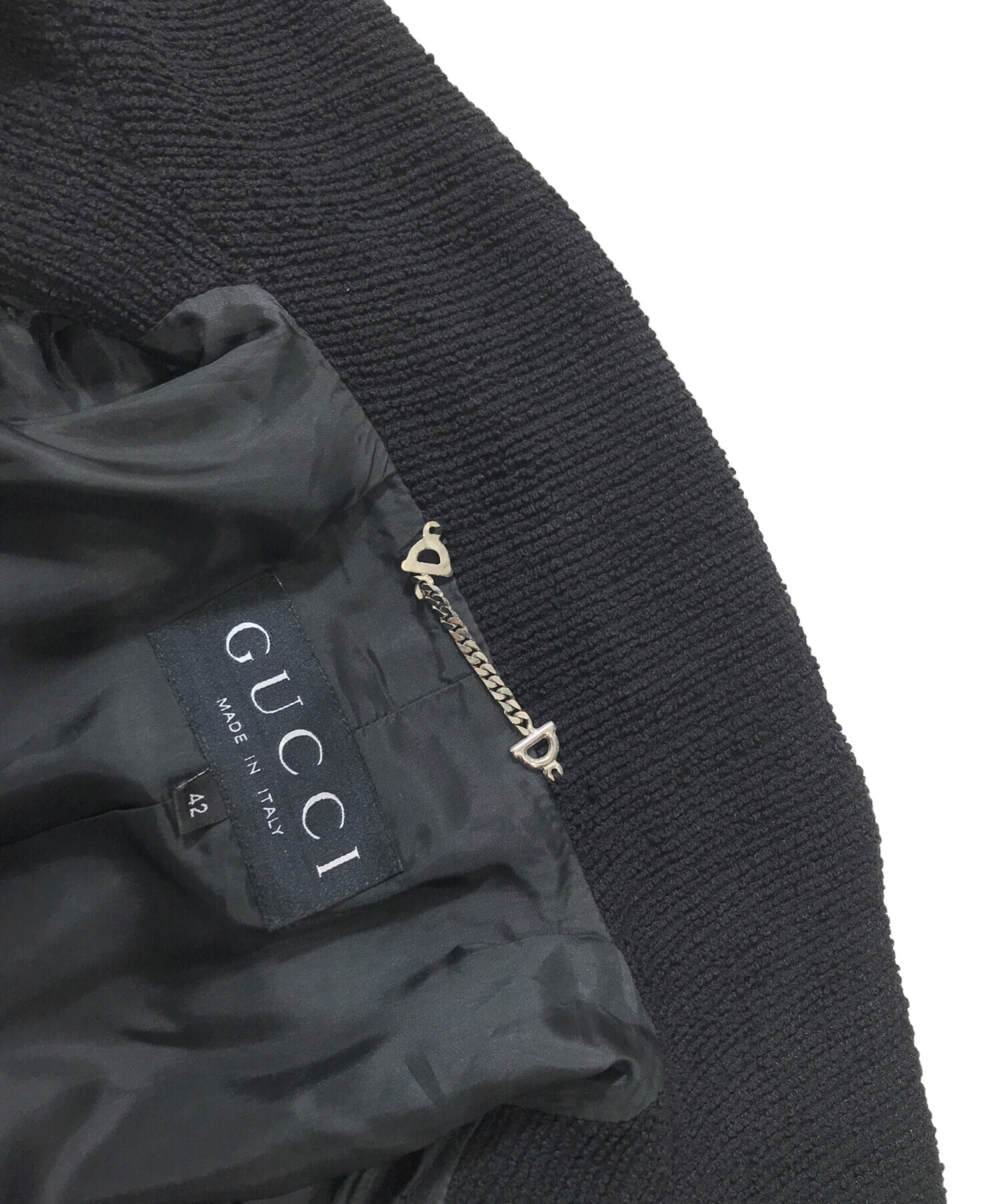 中古・古着通販】GUCCI (グッチ) ツイードジャケット ブラック サイズ