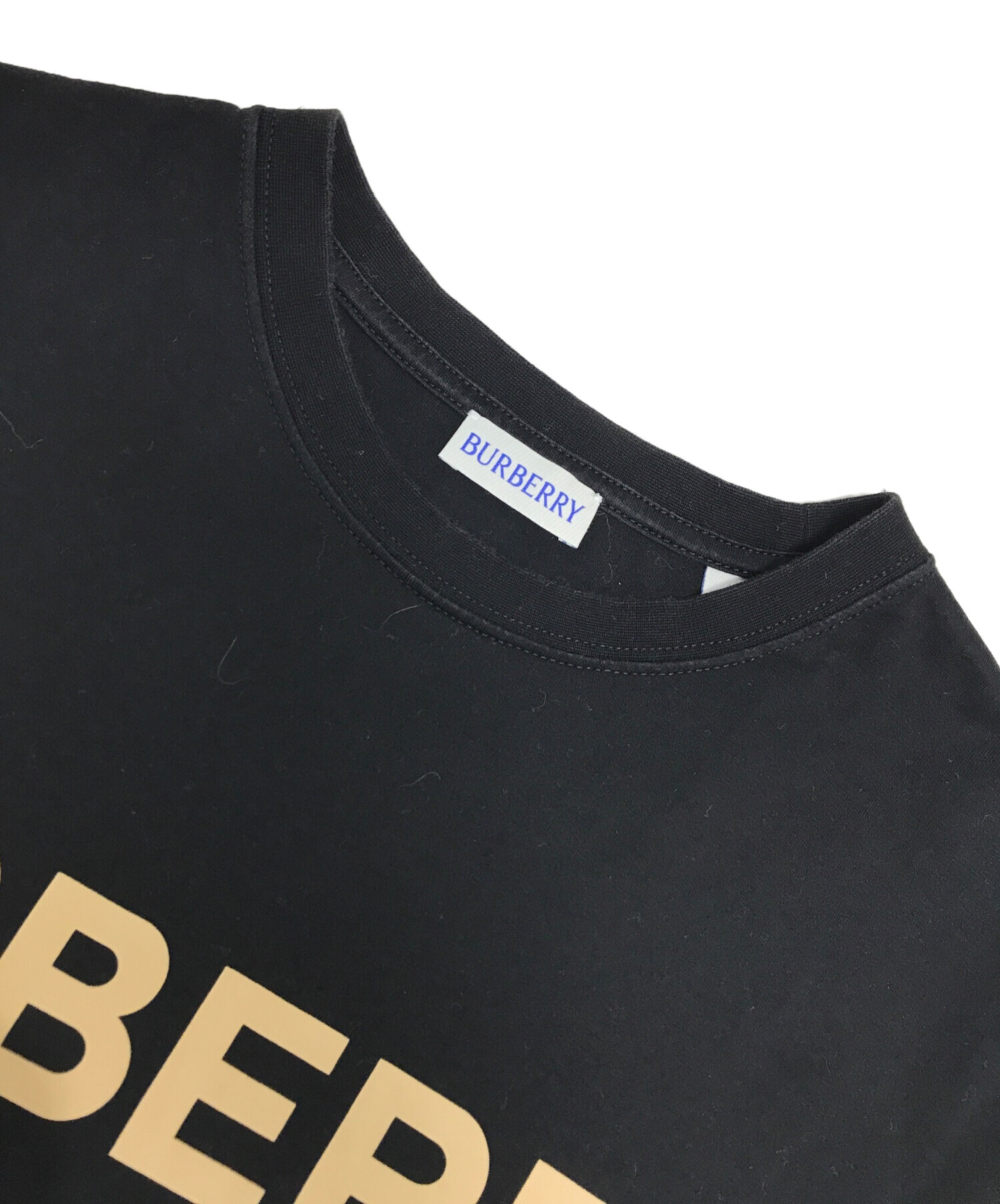 中古・古着通販】BURBERRY (バーバリー) ロゴプリントTシャツ ブラック