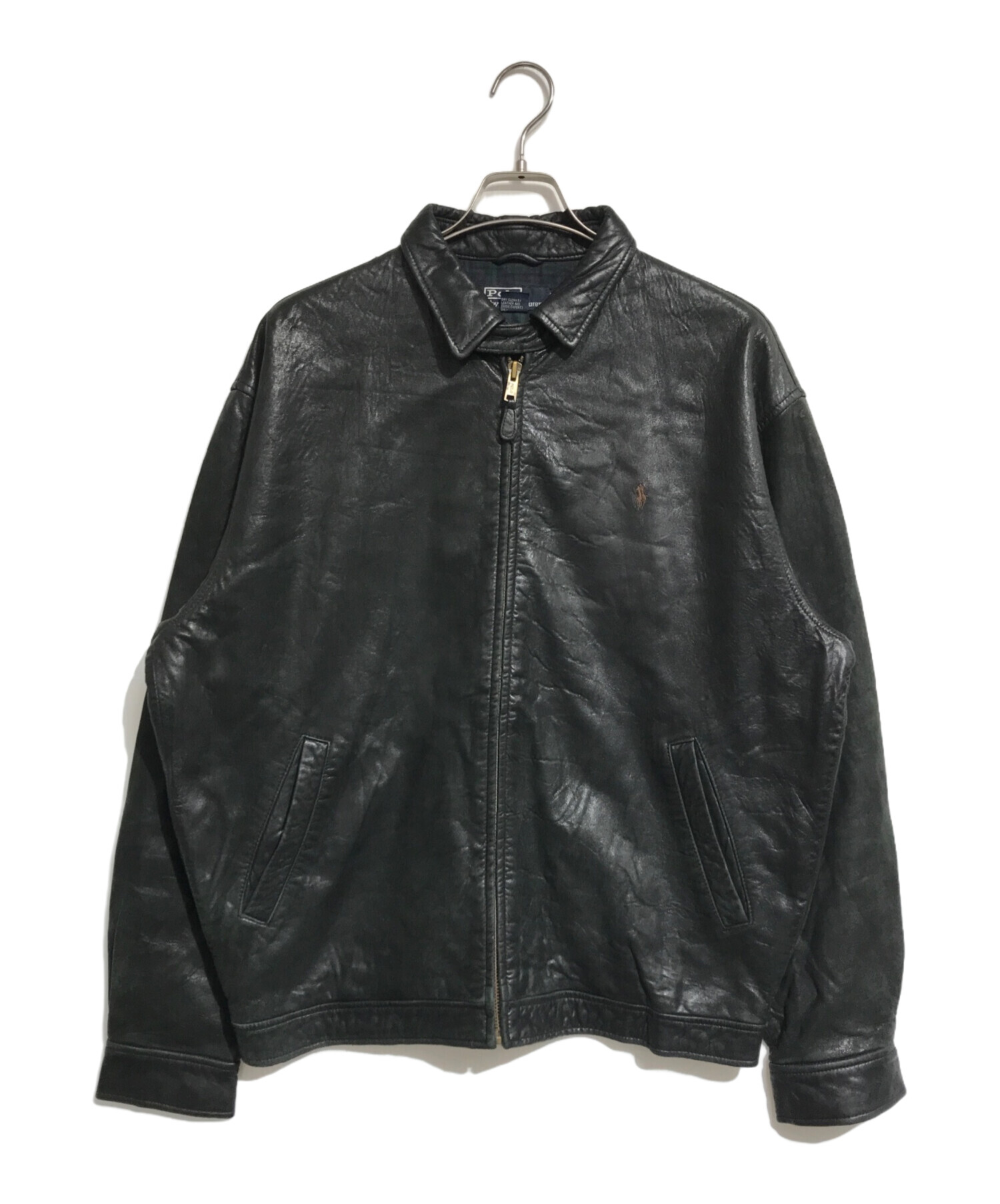 Polo by Ralph Lauren レザースイングトップ ブラックウォッチ 中古・古着通販】POLO RALPH LAUREN (ポロ・ラルフローレン) レザー