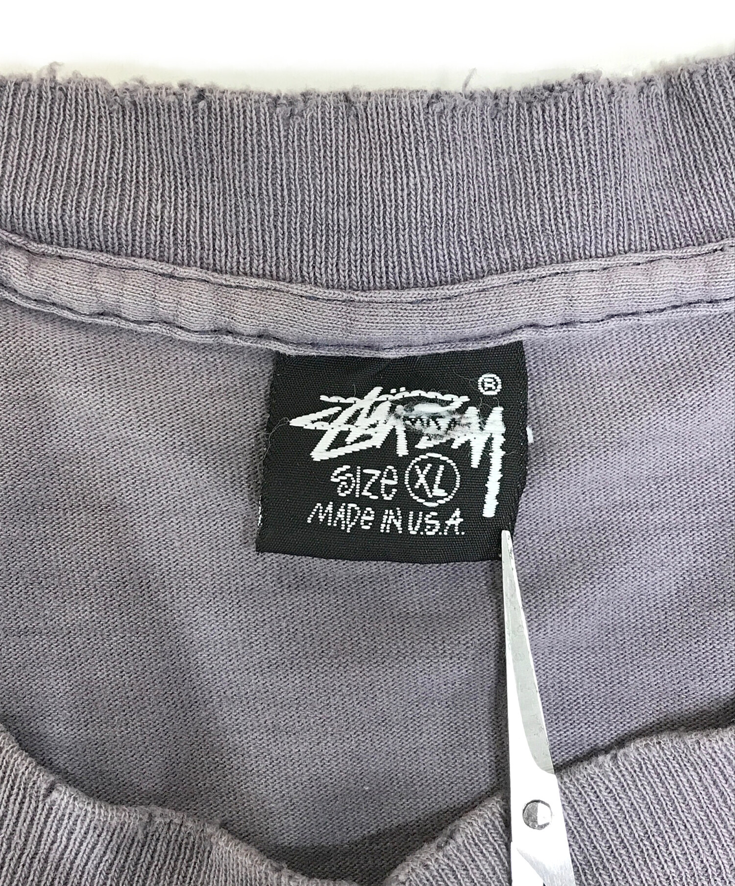 中古・古着通販】stussy (ステューシー) ロゴプリントTシャツ グレー