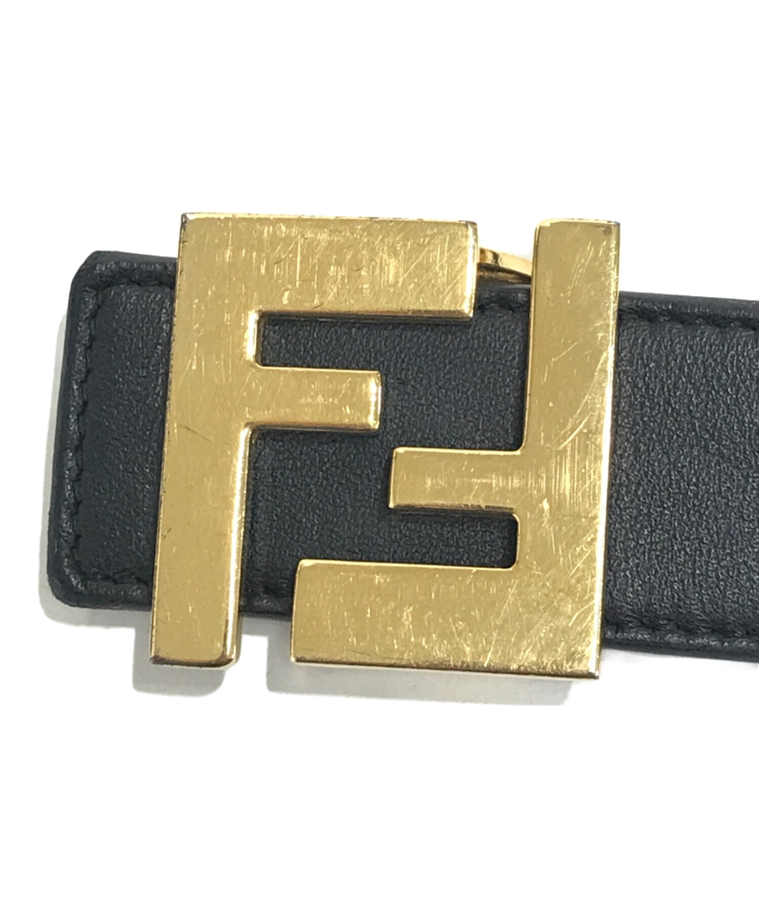 FENDI レザーベルト ゴールドバックル 新品未使用品 専用 中古・古着通販】FENDI (フェンディ) FFバックルベルト ブラック